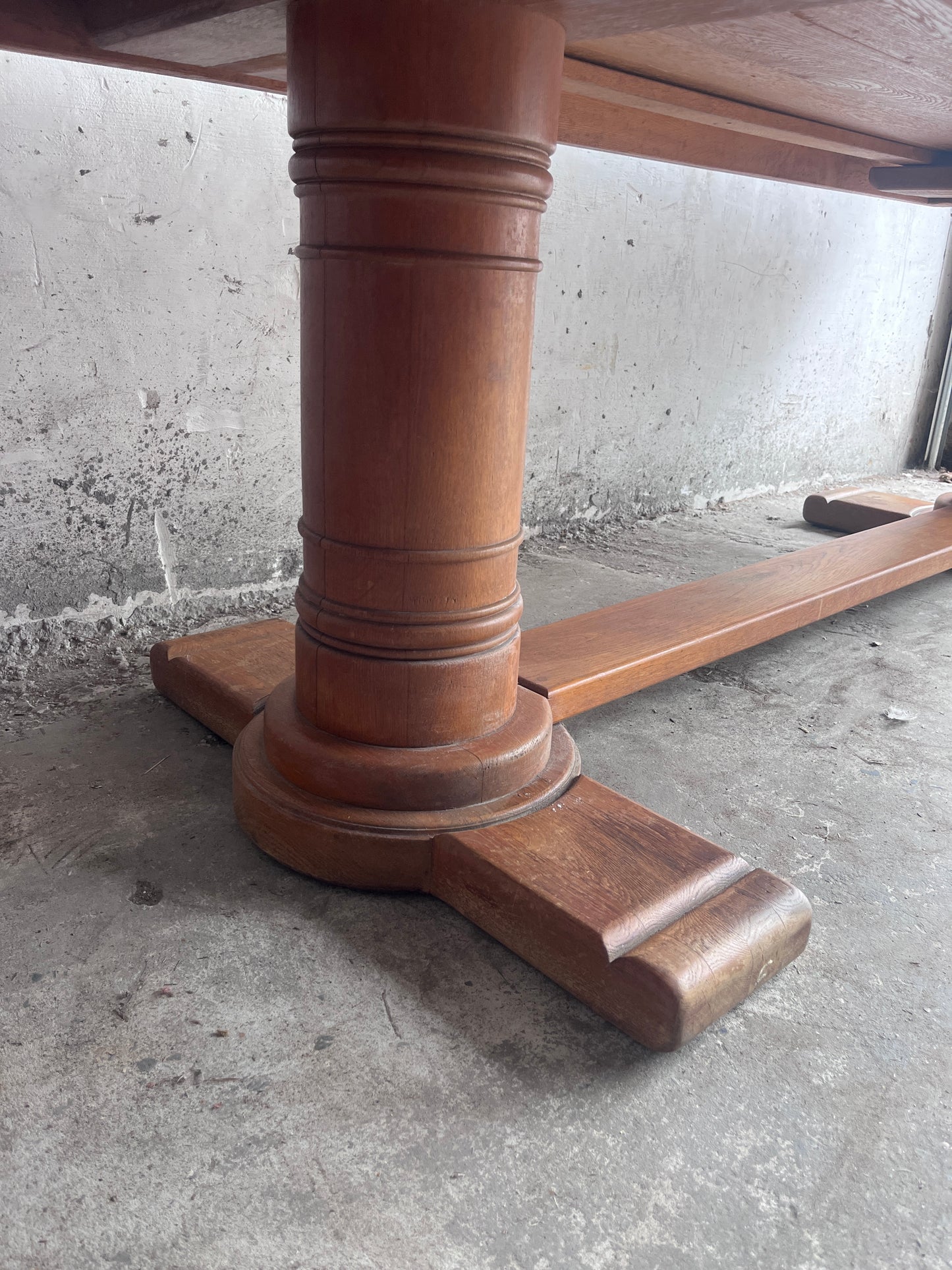 French Art Deco Oak Refectory Table, France, circa 1930