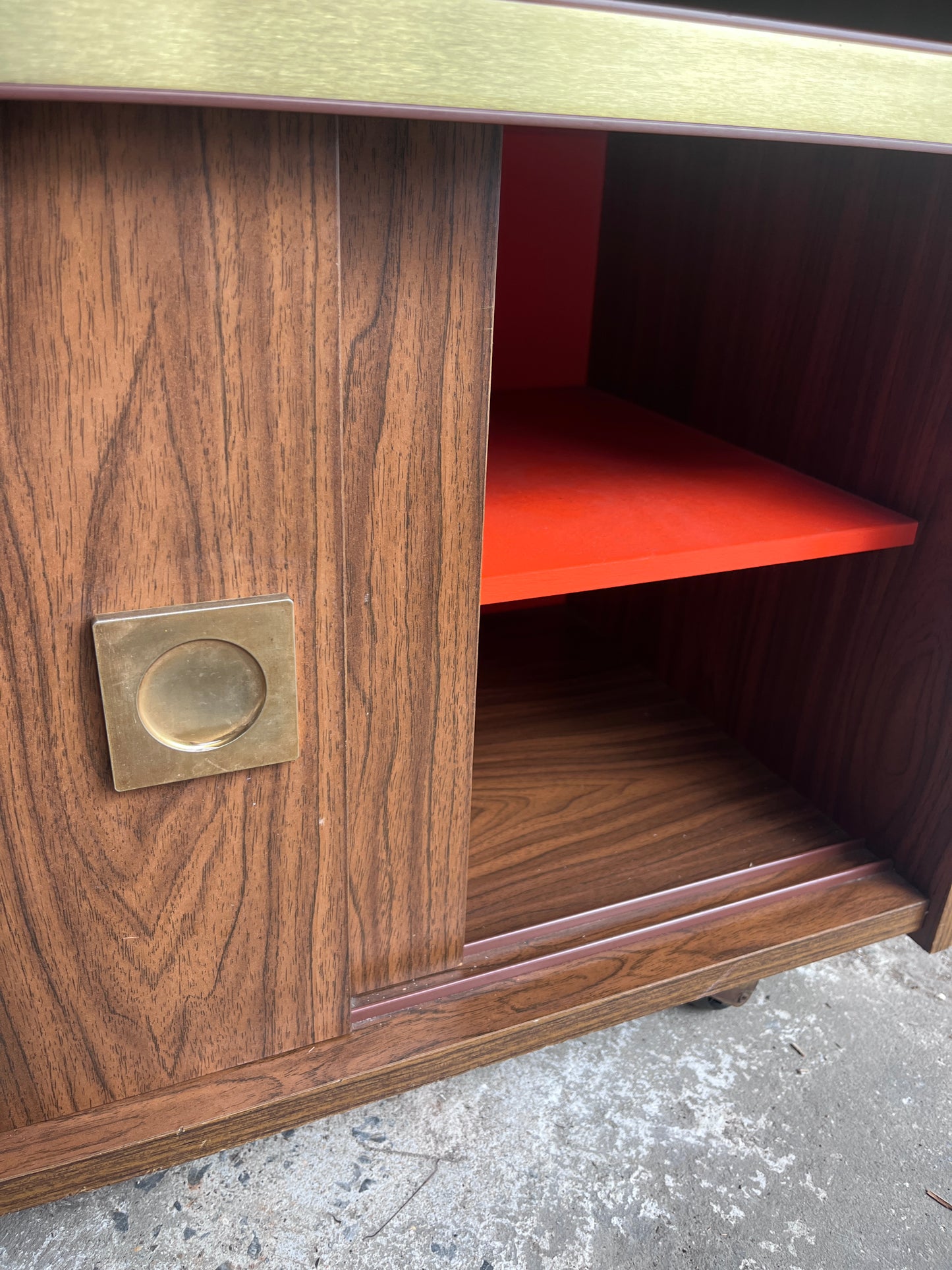 1970s Modernist Stereo Cabinet on Wheels