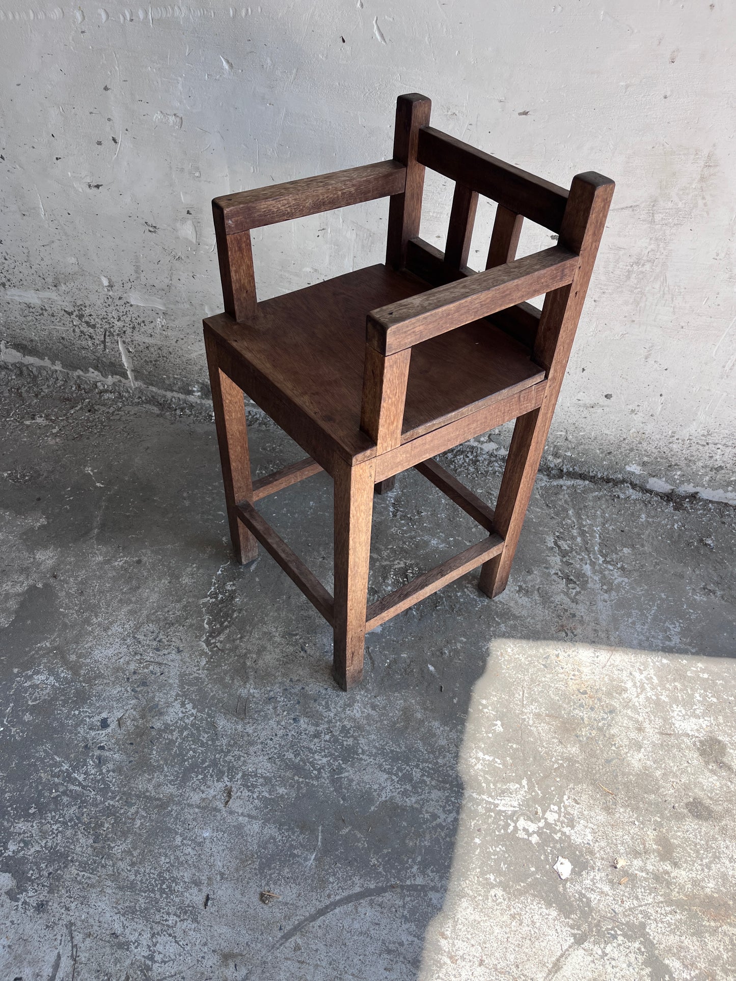 Brutalist Oak Children’s Chair, 1950s–1960s