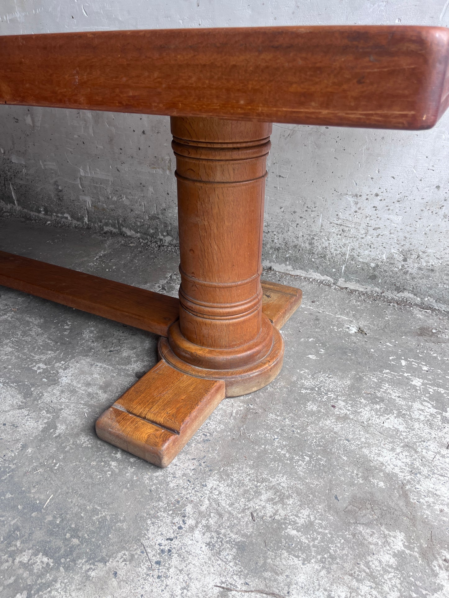 French Art Deco Oak Refectory Table, France, circa 1930