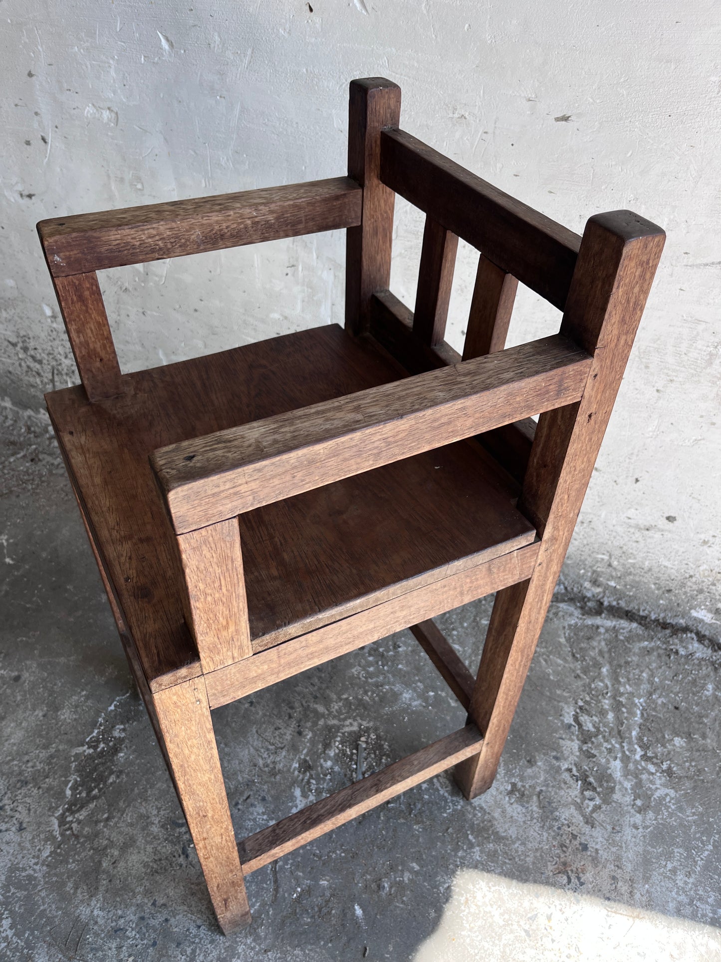 Brutalist Oak Children’s Chair, 1950s–1960s
