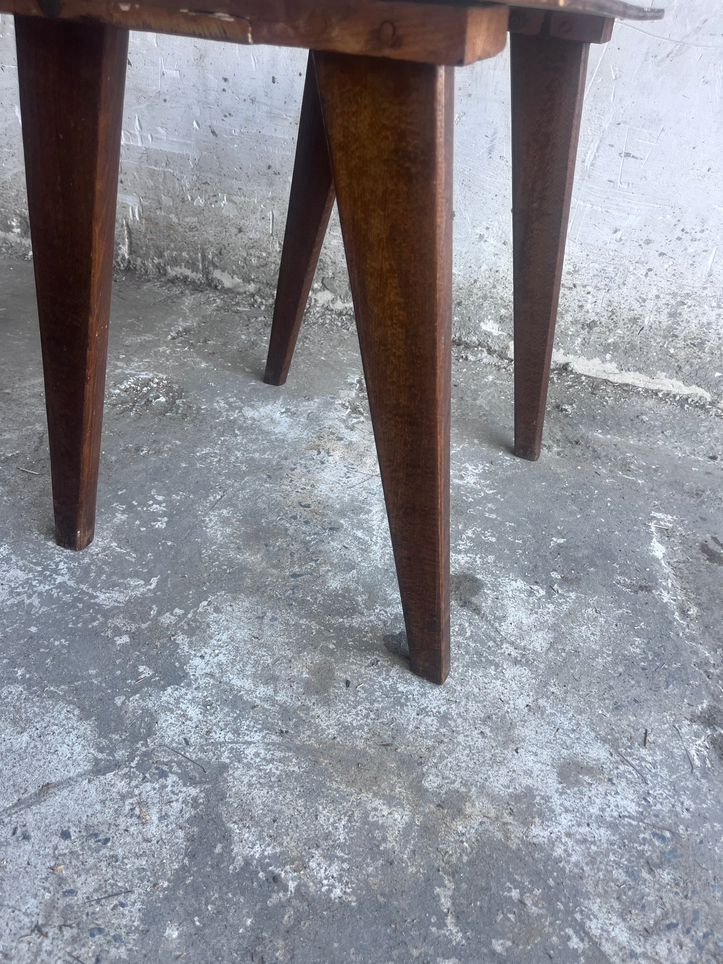 French Reconstruction Wooden Side Table, 1950s