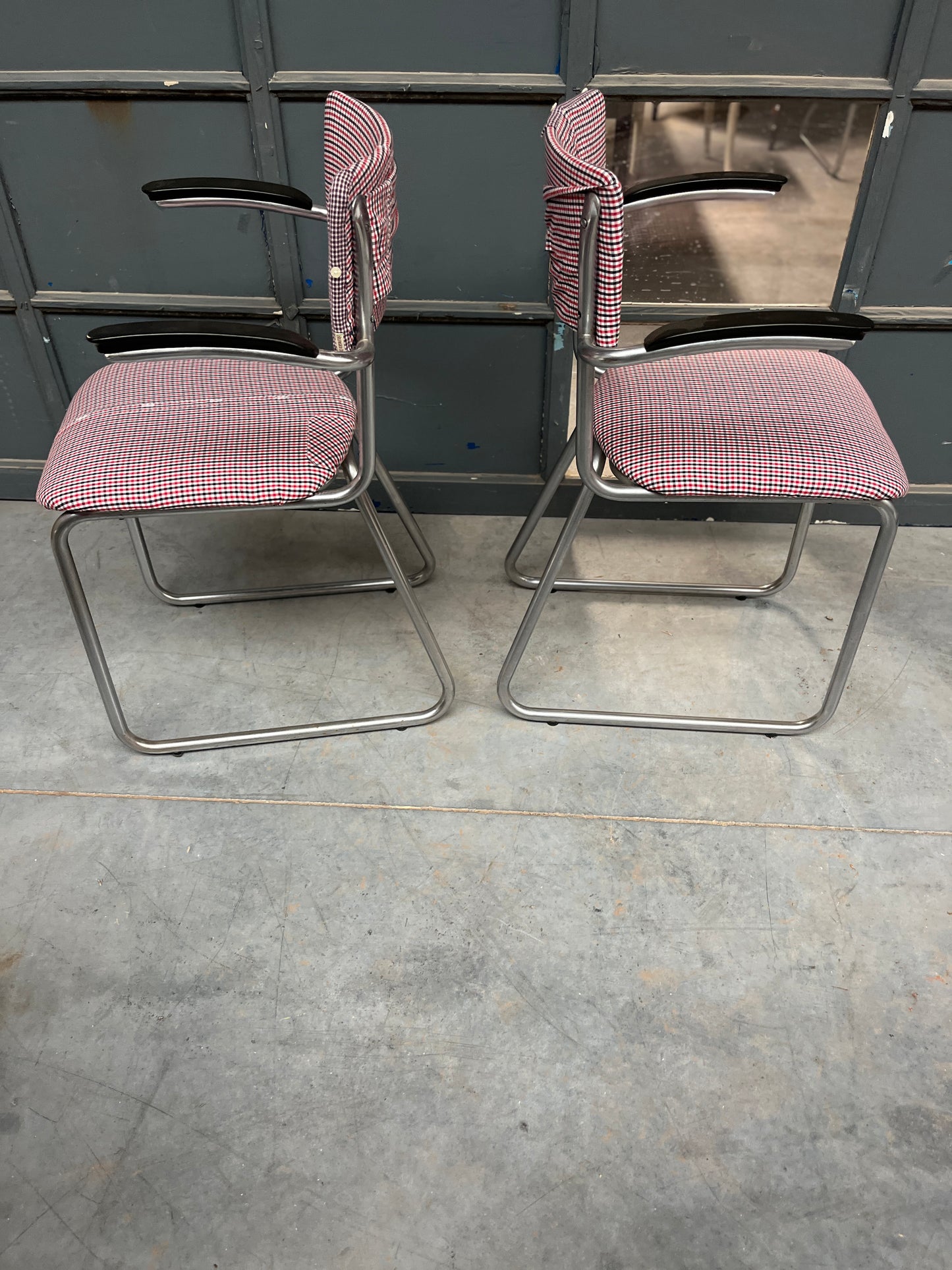 Set of 3 Reupholstered Vintage Cantilever Chairs