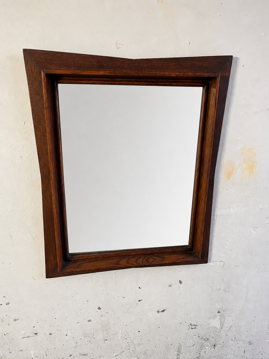 Sculptural Wooden Wall Mirror, 1960s