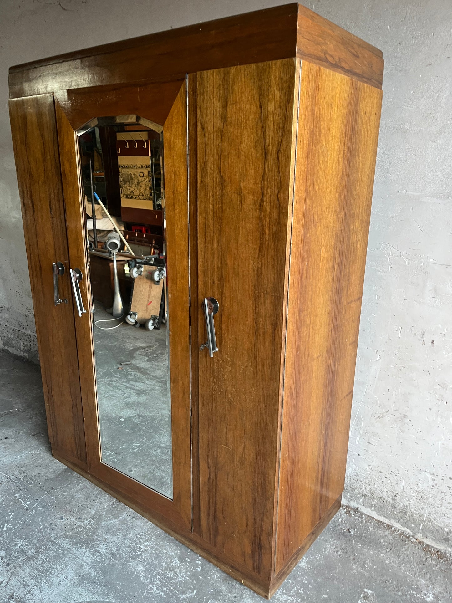 Art Deco Wardrobe with Mirror