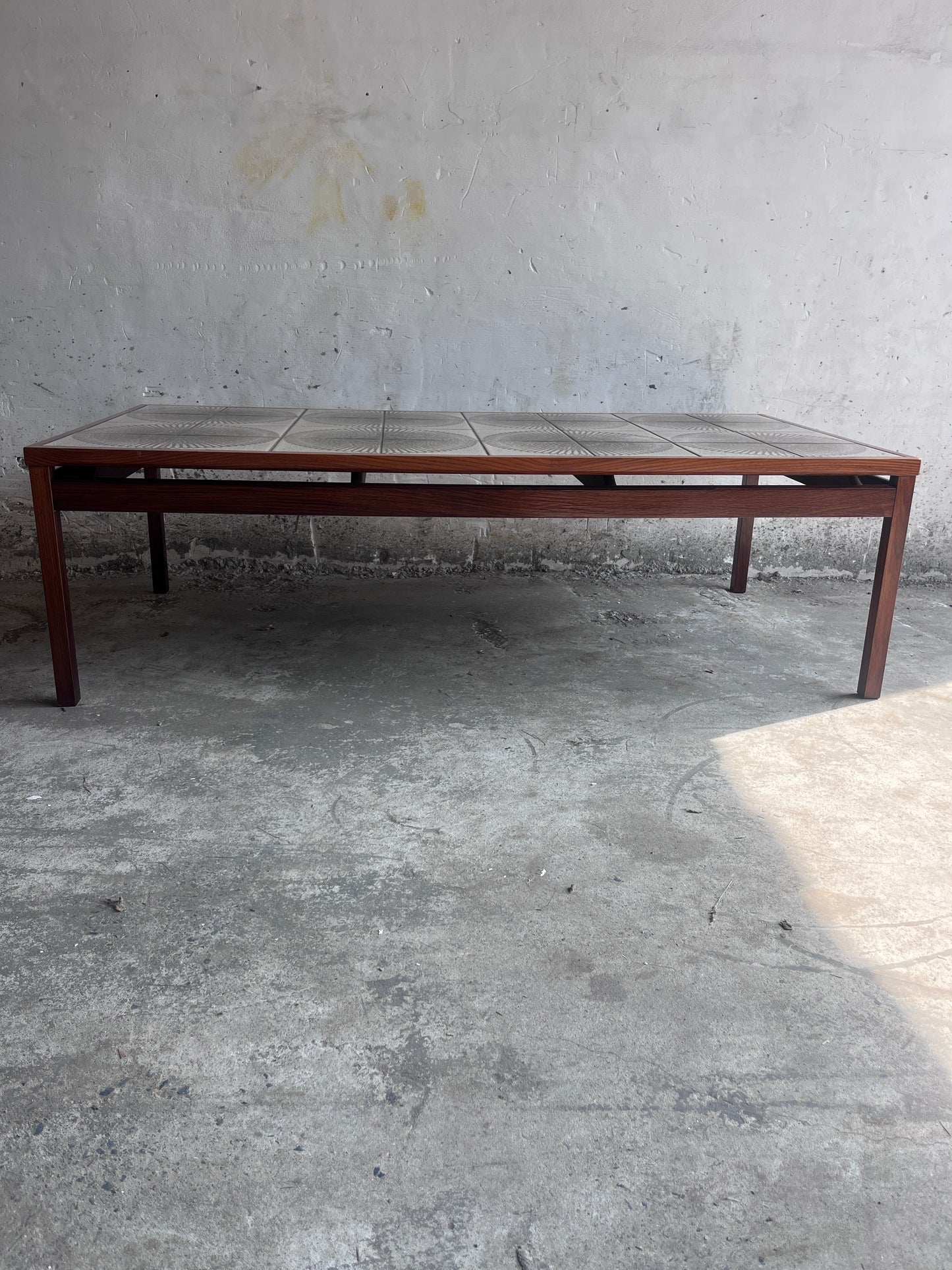 XL Danish Ceramic Tile Coffee Table, Denmark, 1970s