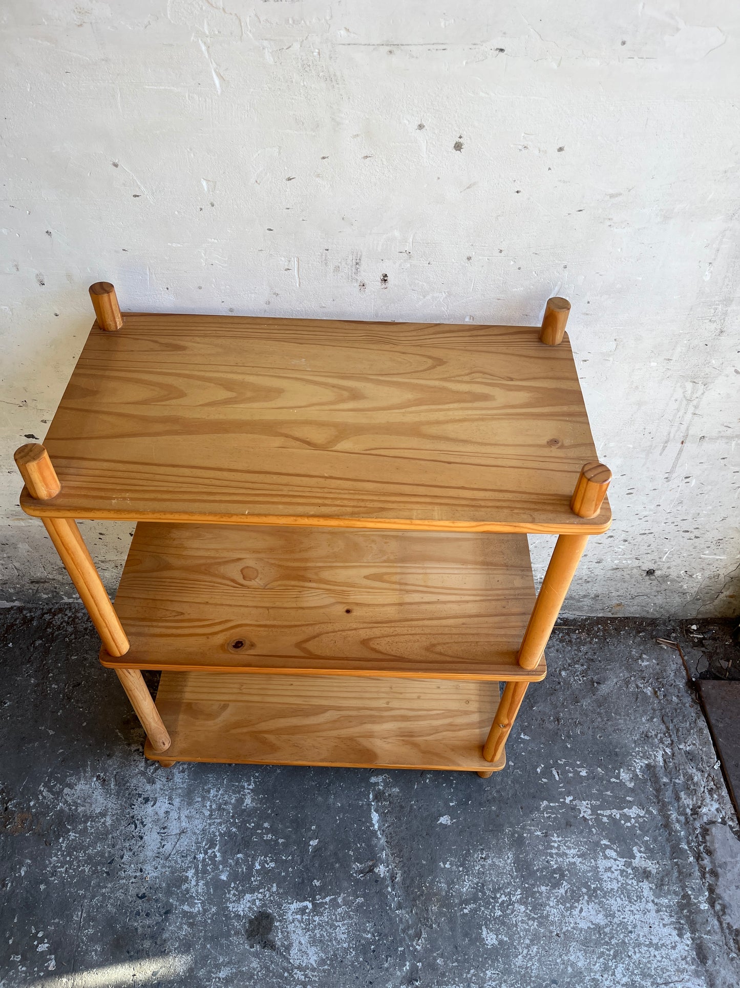 Vintage Pine Wooden Shelving Unit – 1970s