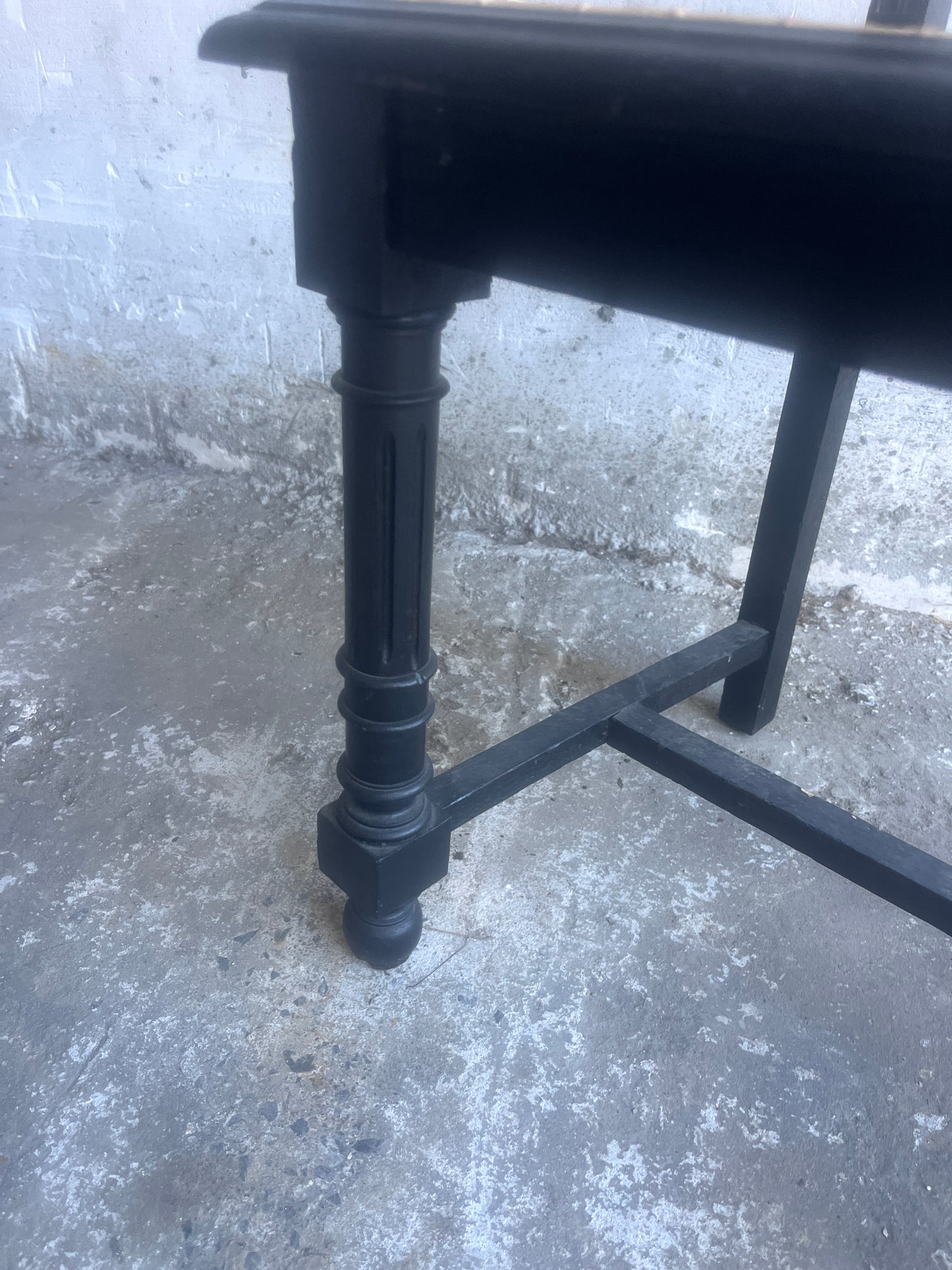 Set of 4 Ebonized Dining Chairs with Handwoven Cane Seats, Early 20th Century