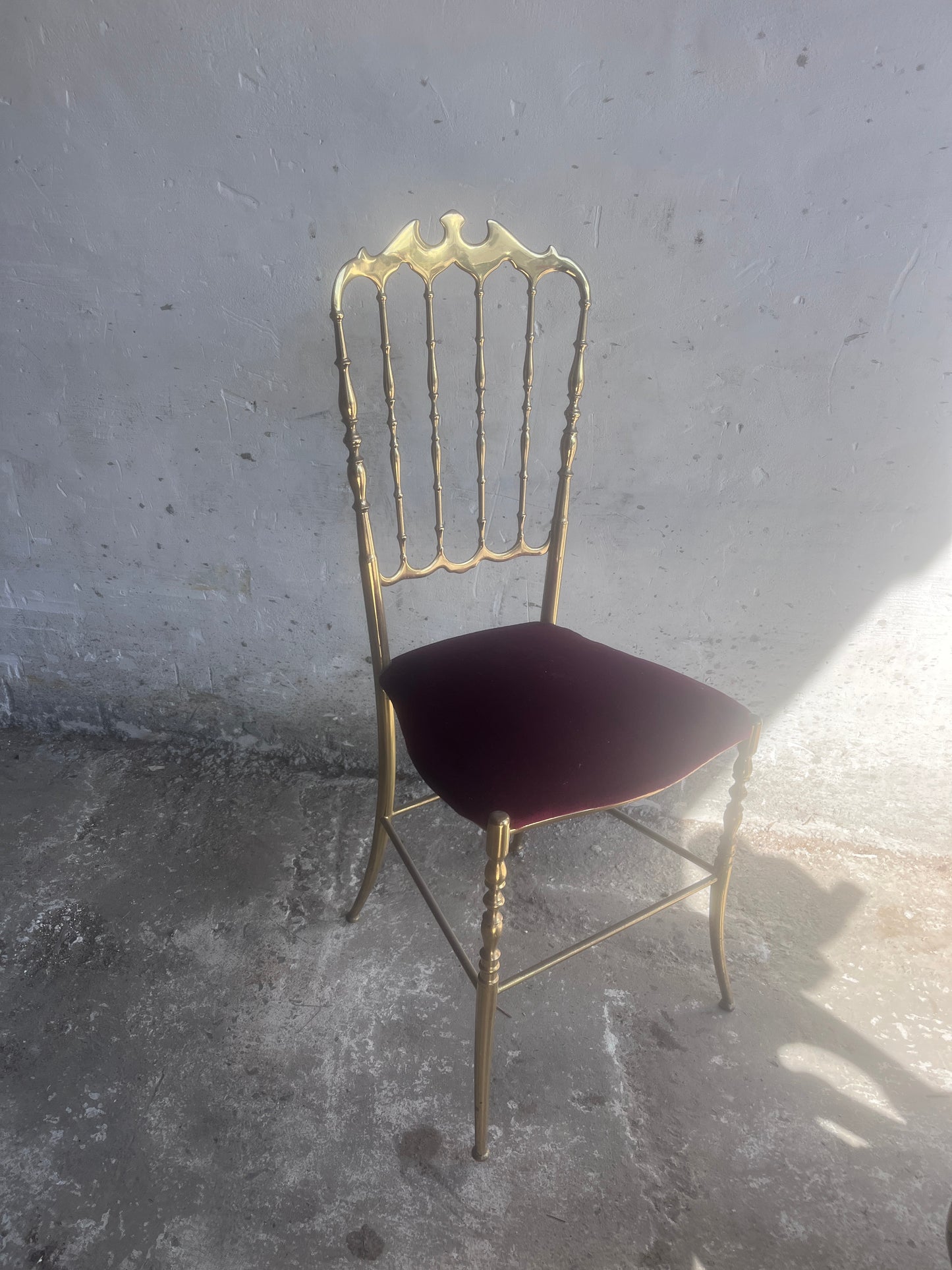 Vintage Italian Brass Chiavari Chair, 1970s