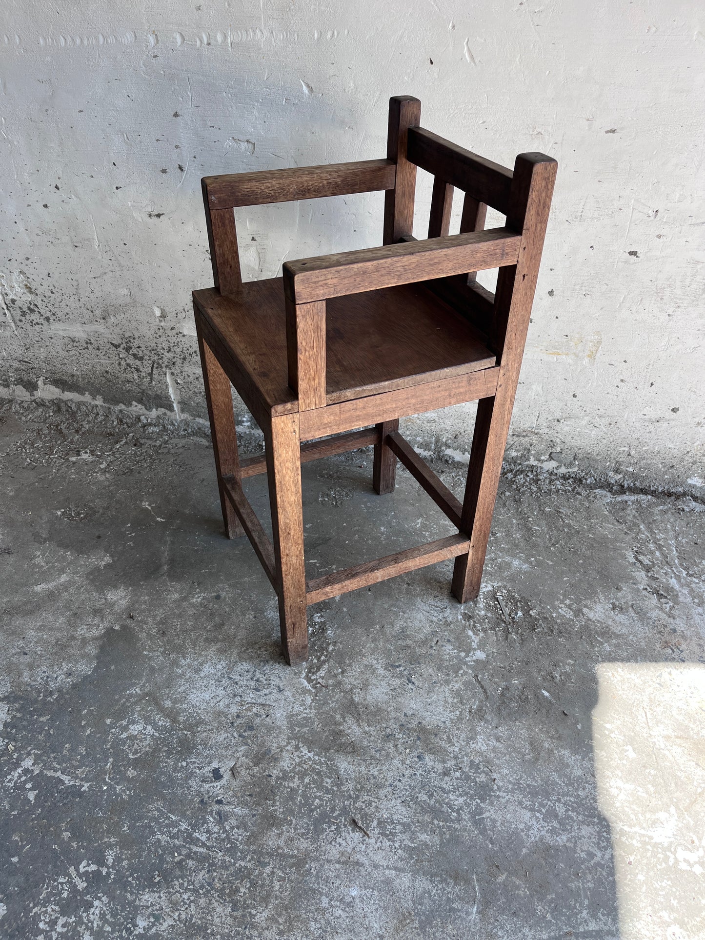 Brutalist Oak Children’s Chair, 1950s–1960s