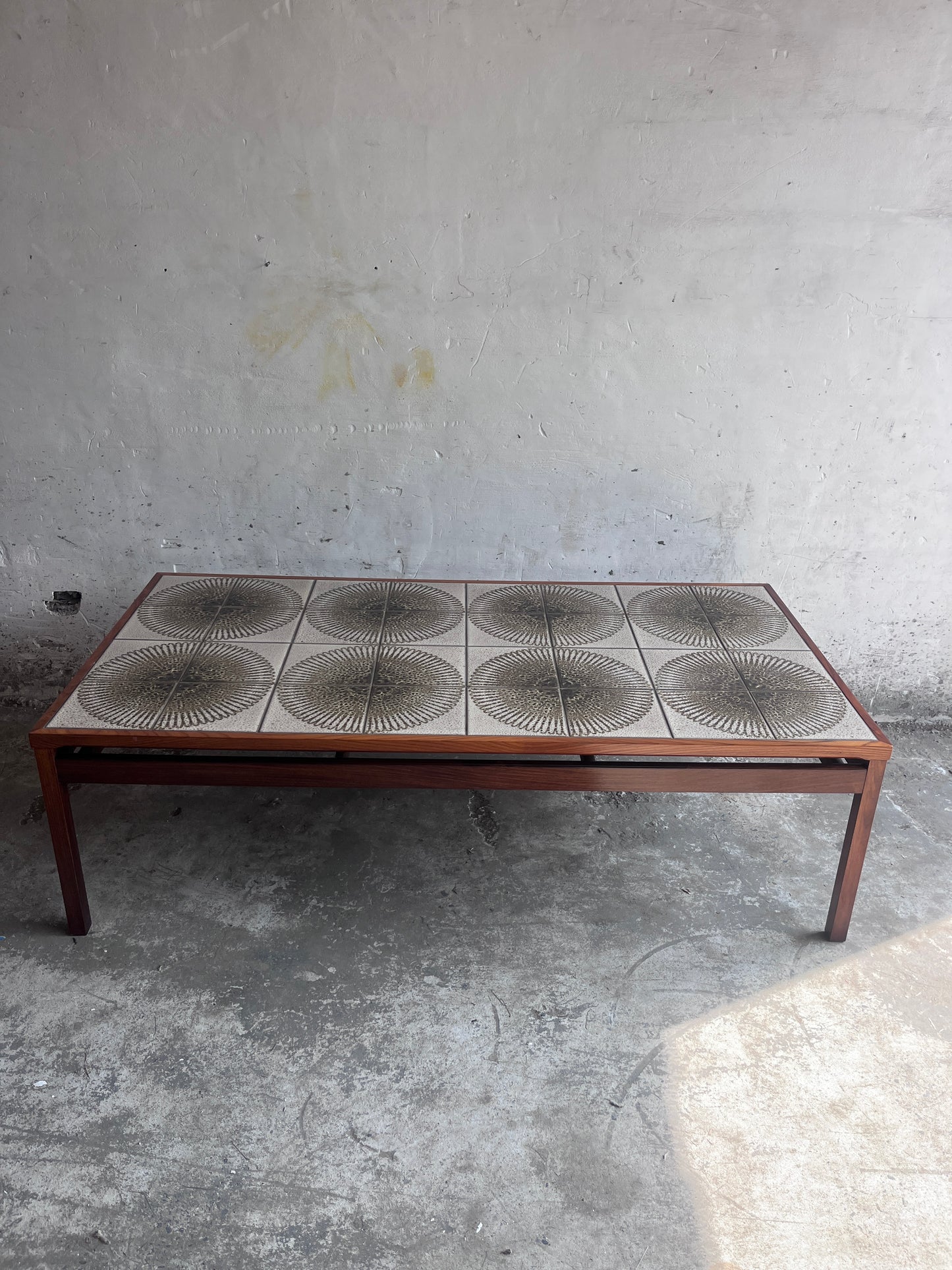 XL Danish Ceramic Tile Coffee Table, Denmark, 1970s