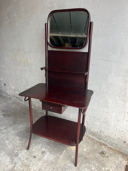 Antique Art Deco Vanity Table with Mirror, 1930s
