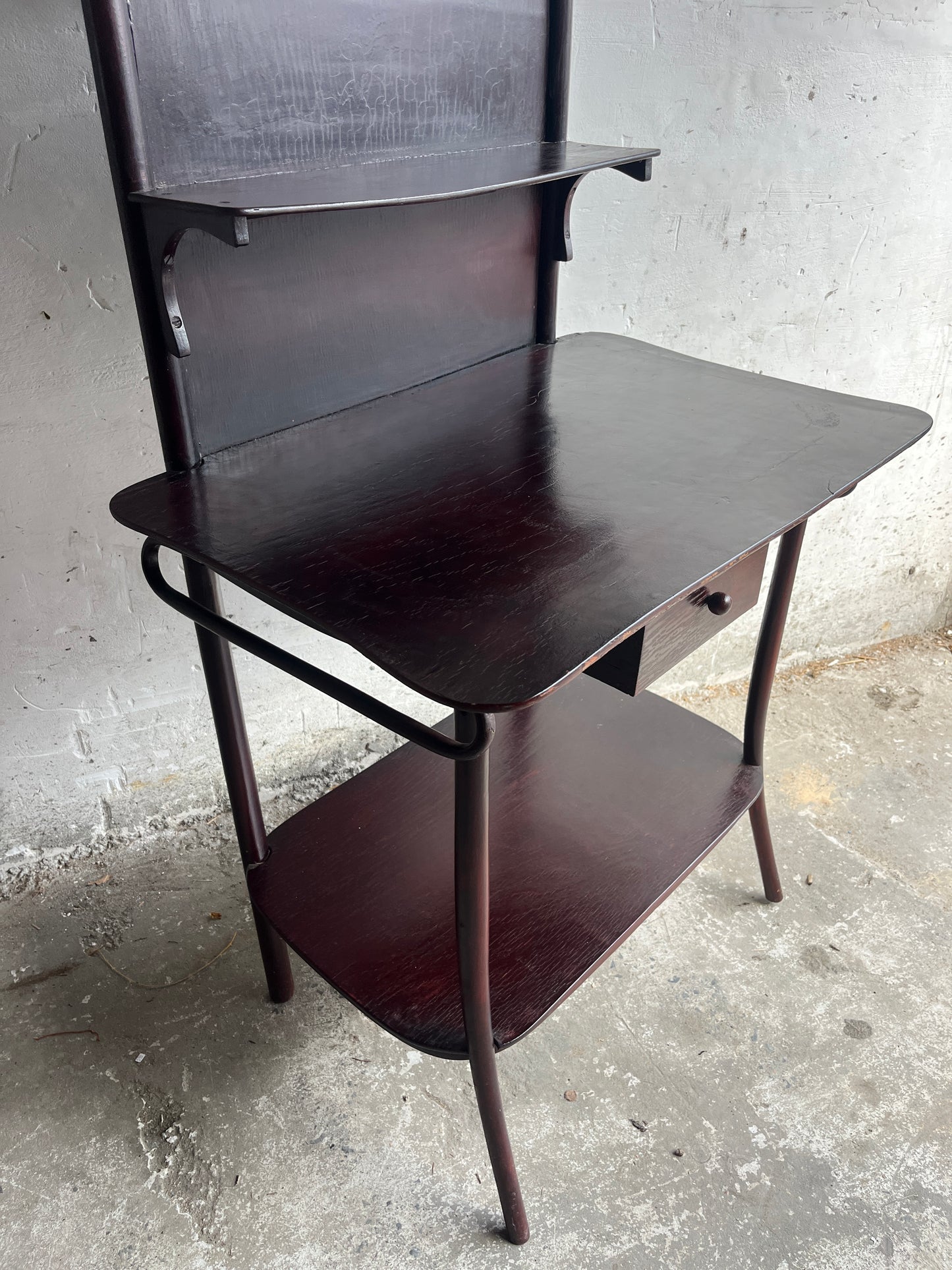 Antique Art Deco Vanity Table with Mirror, 1930s