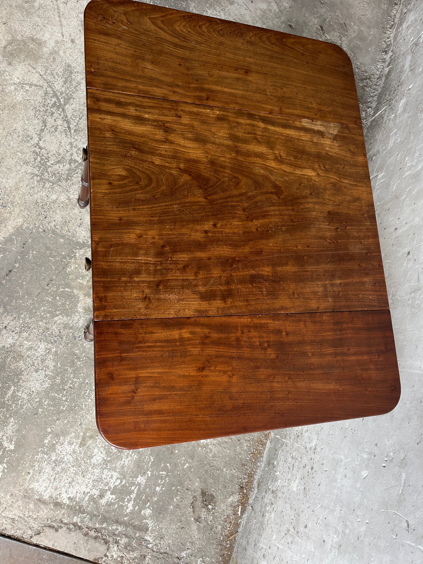 Antique Drop-Leaf Side Table on Castors