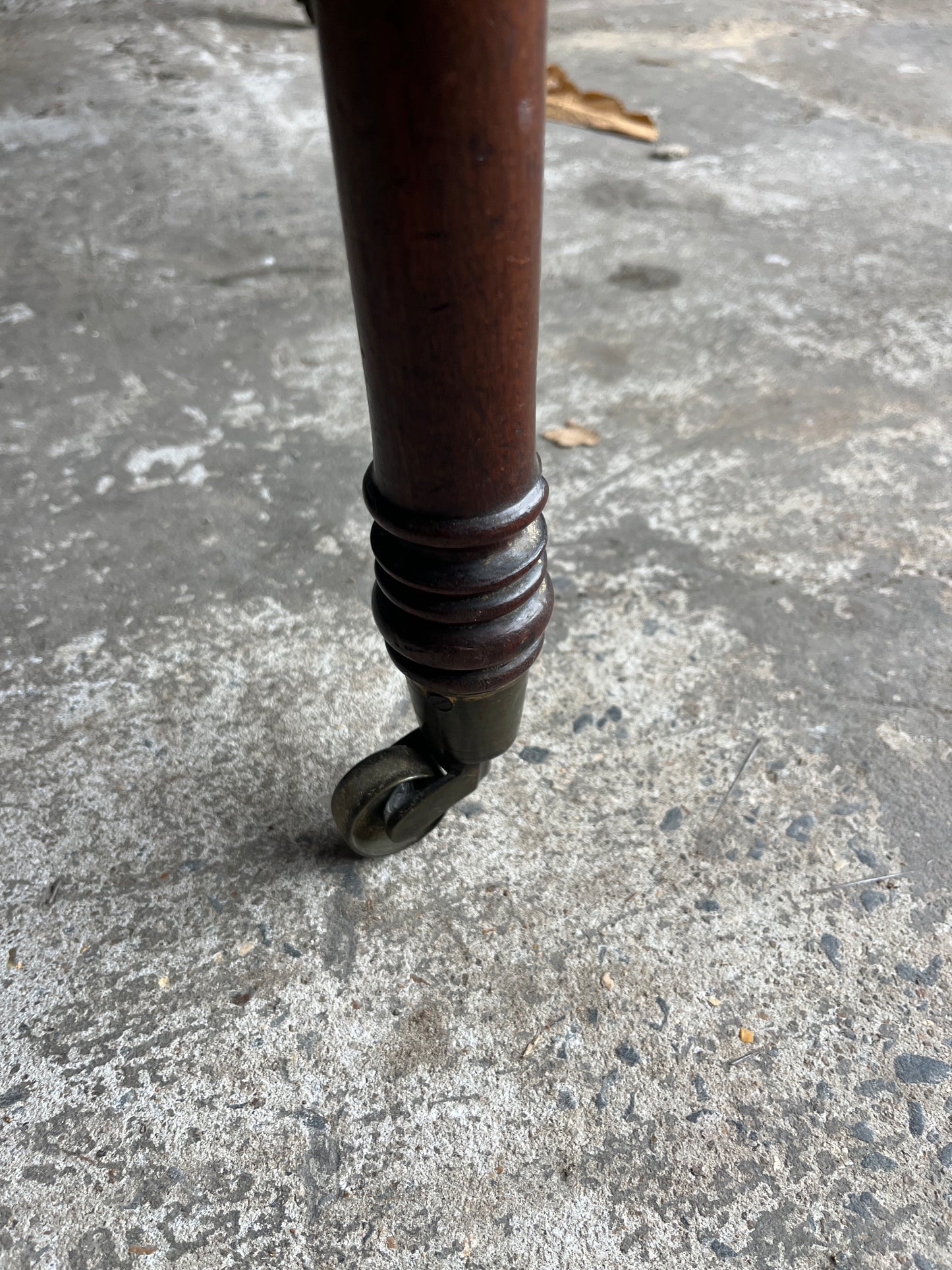 Antique Drop-Leaf Side Table on Castors