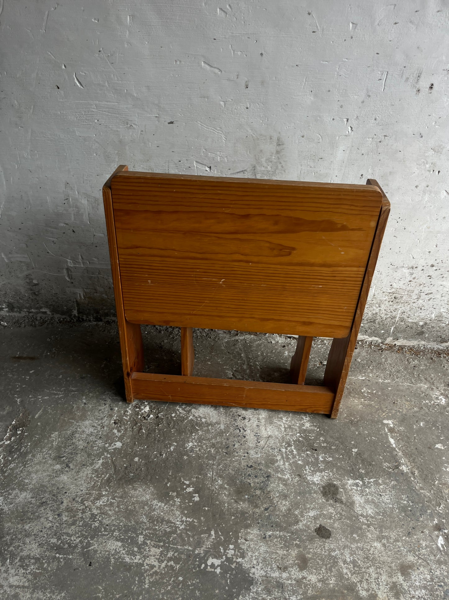 Vintage Folding Wooden School Desk with Bench – 1960s