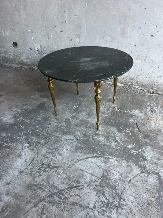 Vintage Black Marble & Brass Coffee Table