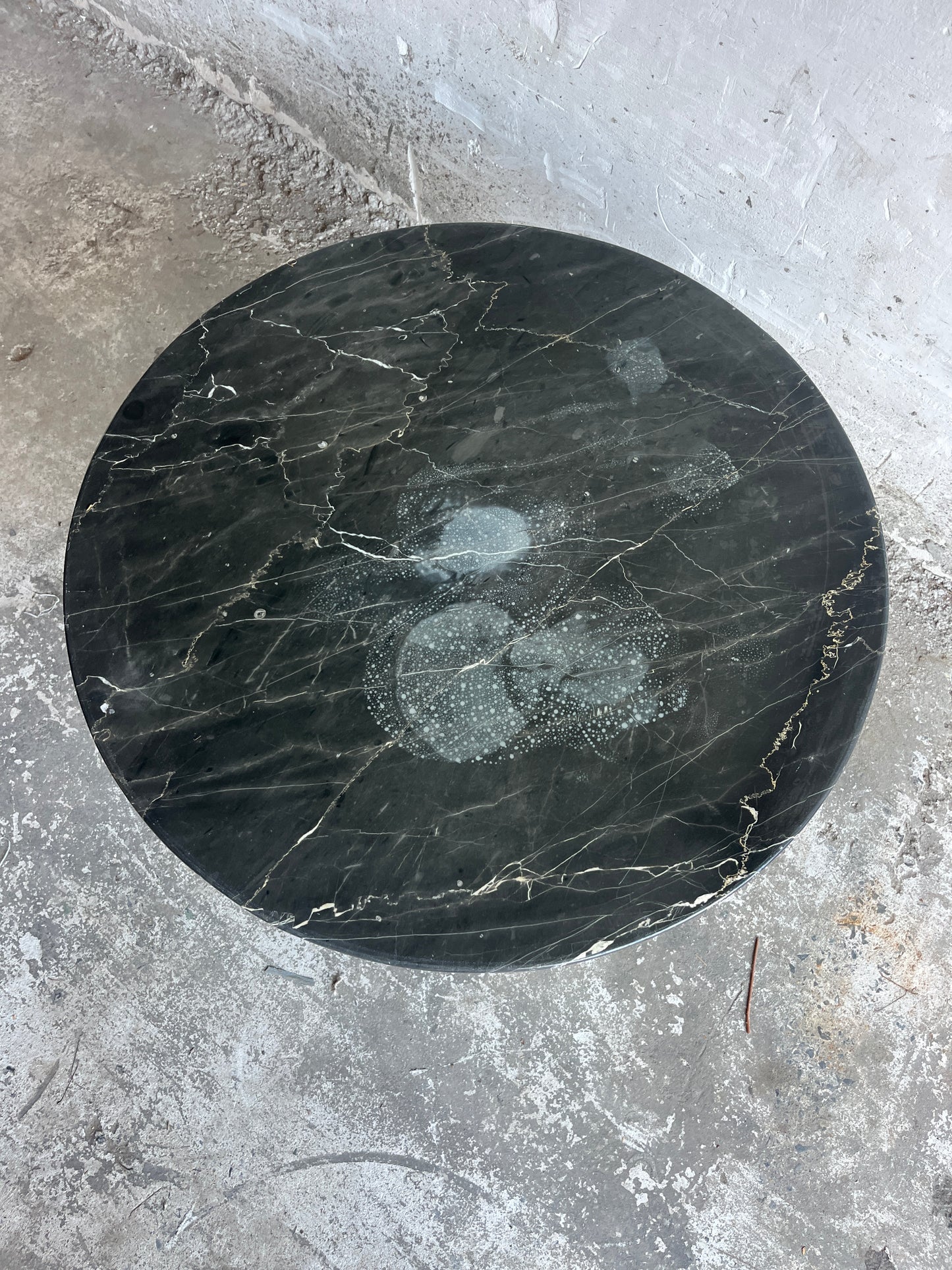 Vintage Black Marble & Brass Coffee Table