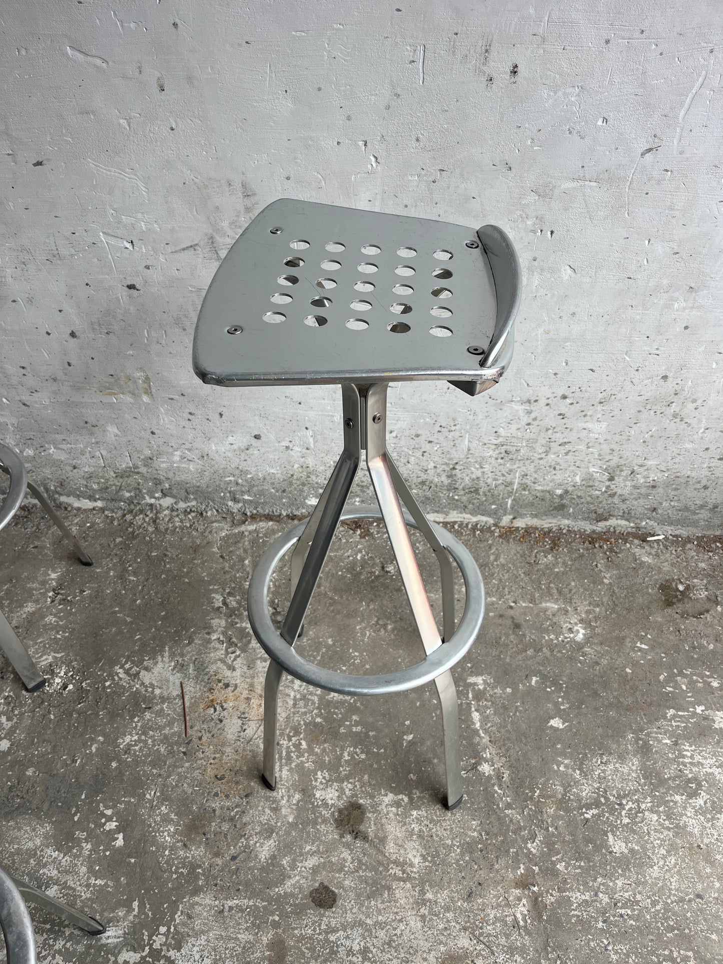 Industrial Aluminium Bar Stools – Set of 6