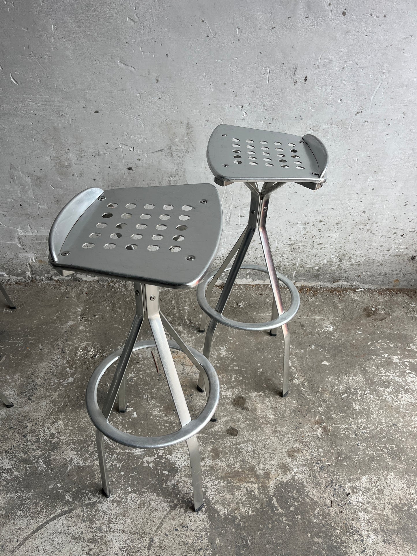 Industrial Aluminium Bar Stools – Set of 6
