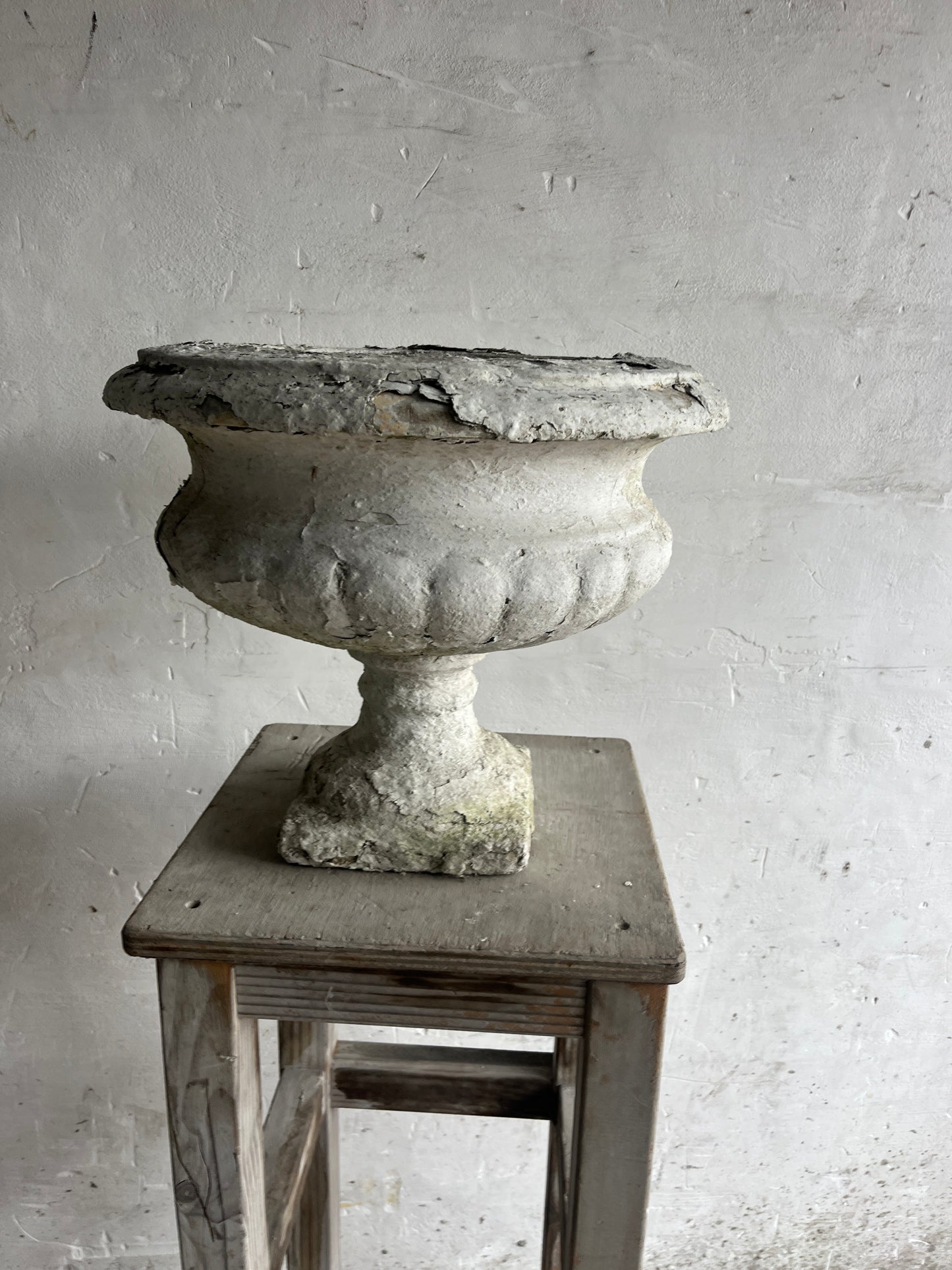 Pair of Antique Cast Stone Garden Urns