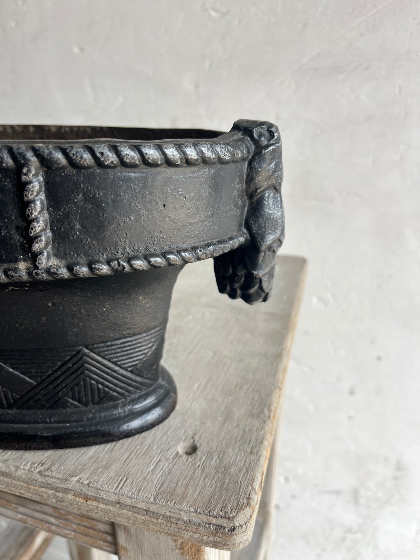 Pair Antique Cast Iron Jardinières