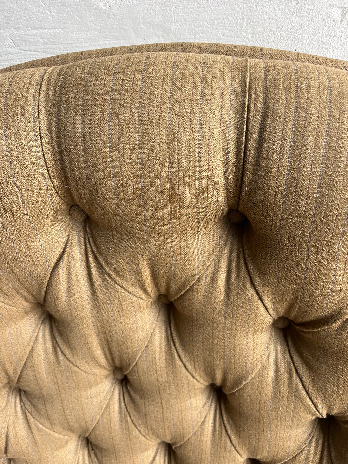 Pair of Tufted Lounge Armchairs with Ottoman, 1970s