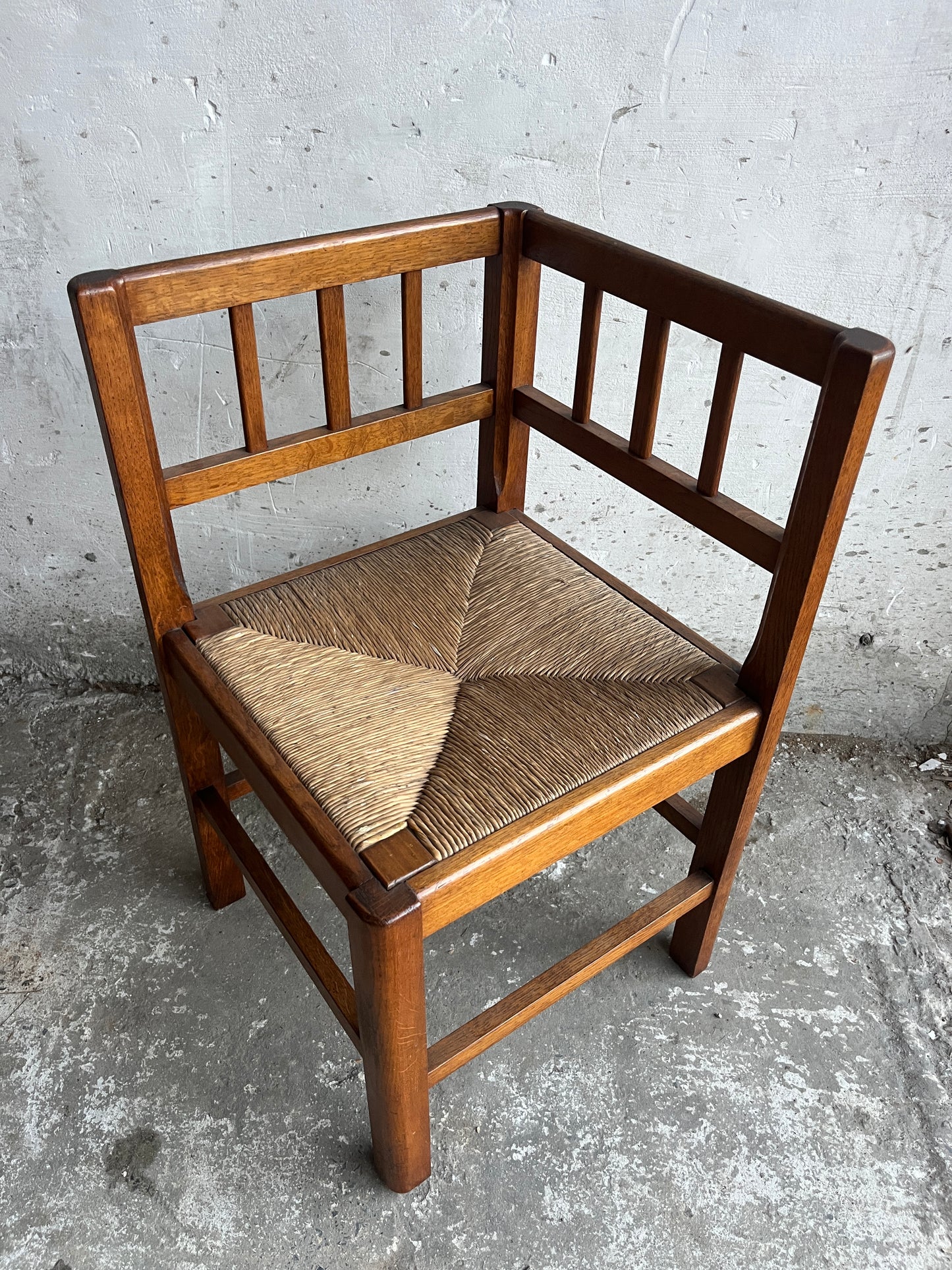 Set of 4 Brutalist Oak Armchairs, 1950s