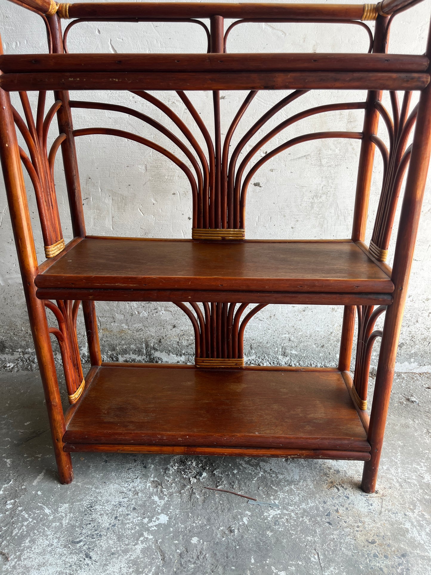Vintage Bamboo & Rattan Shelf Unit, 1960s