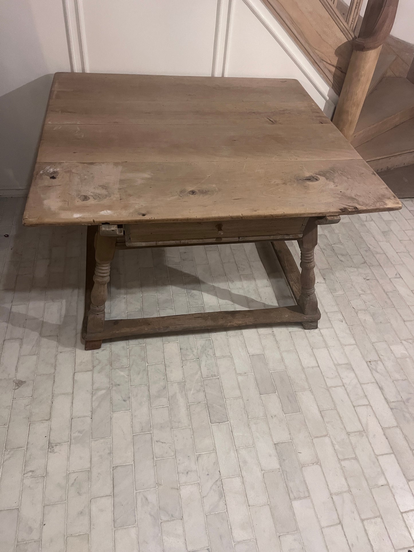 19th Century Antique Merchant’s Pay Table in Solid Wood