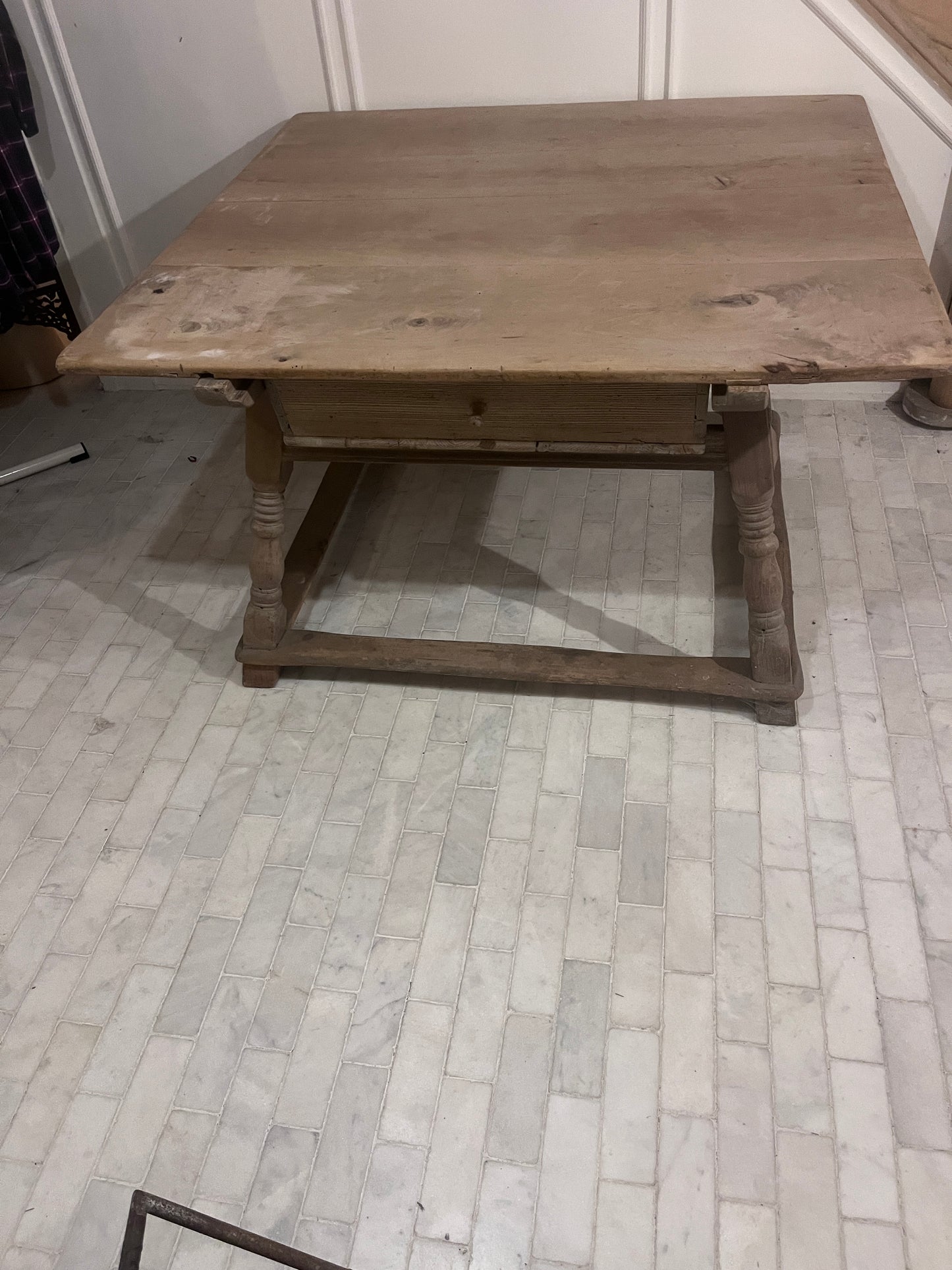 19th Century Antique Merchant’s Pay Table in Solid Wood
