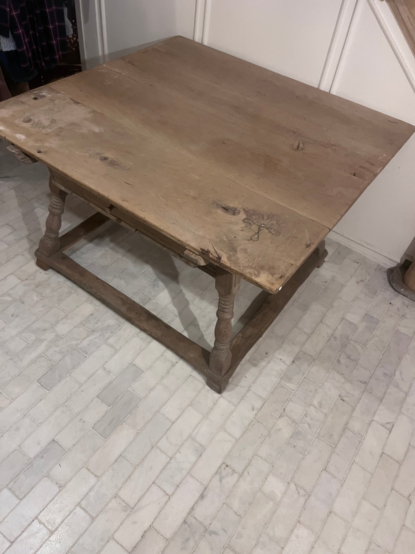 19th Century Antique Merchant’s Pay Table in Solid Wood