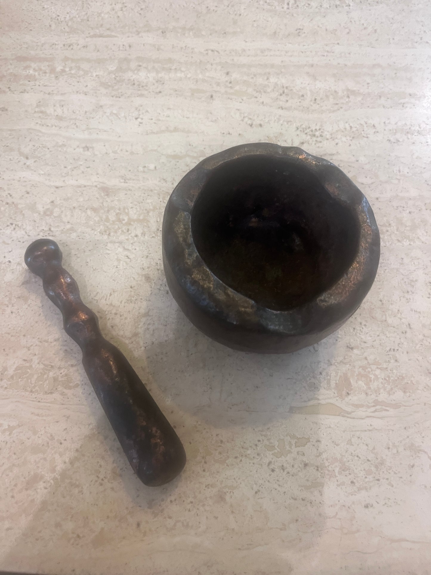 Antique Bronze Mortar and Pestle