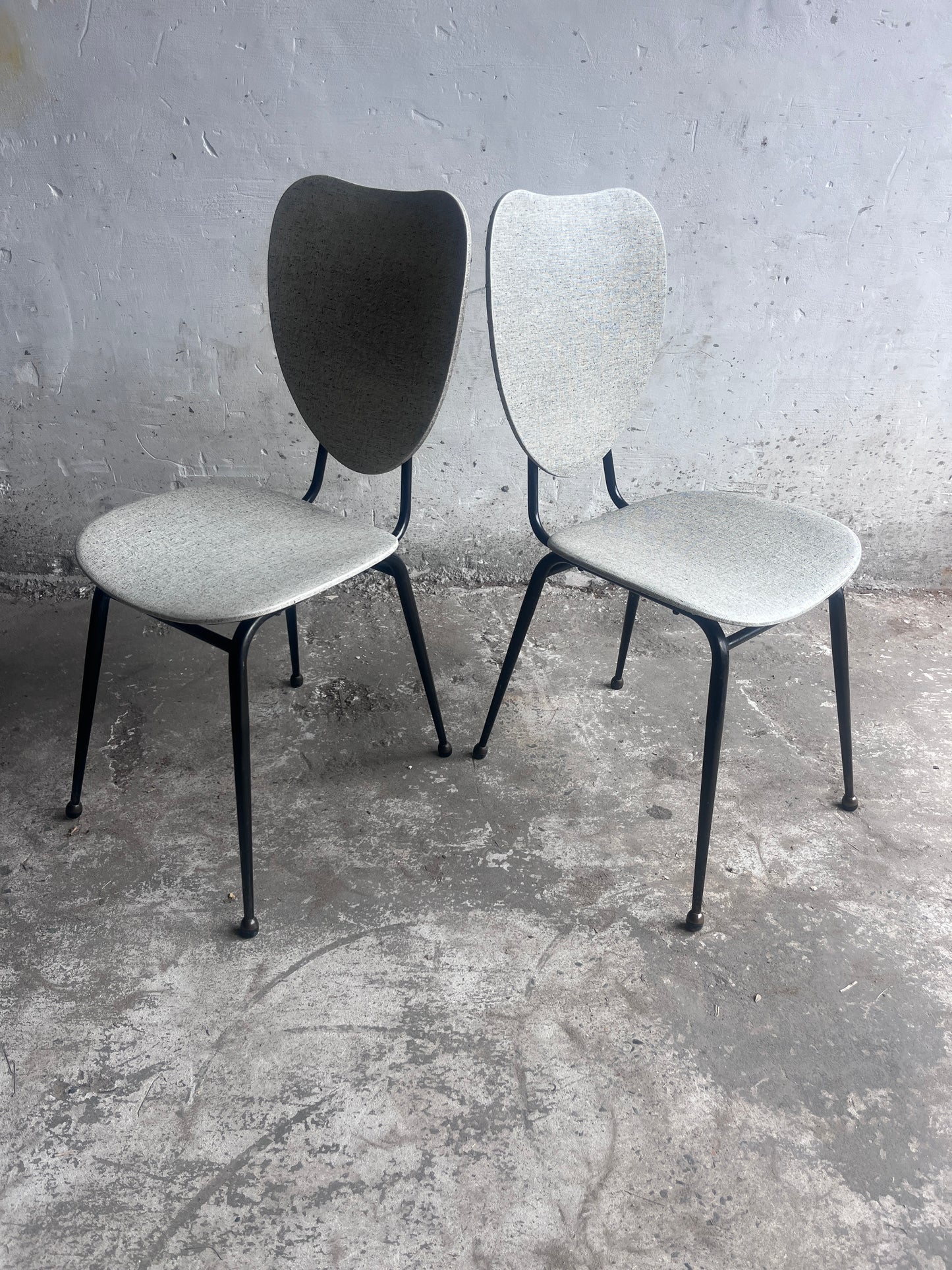 Elegant pair of French dining chairs  Jacques Hitier  1950s.