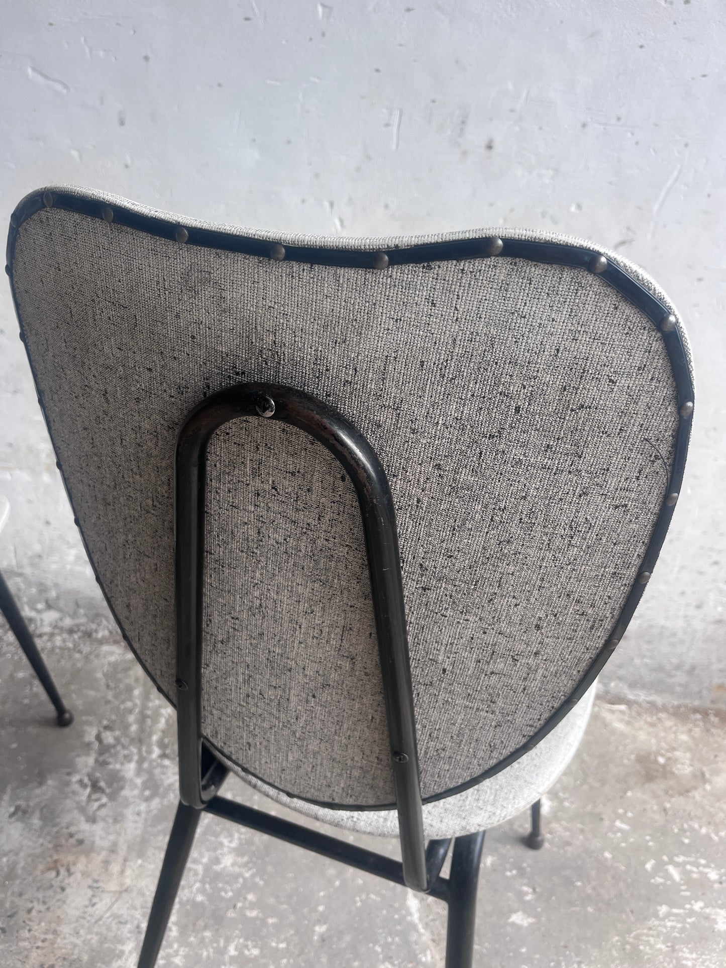Elegant pair of French dining chairs  Jacques Hitier  1950s.
