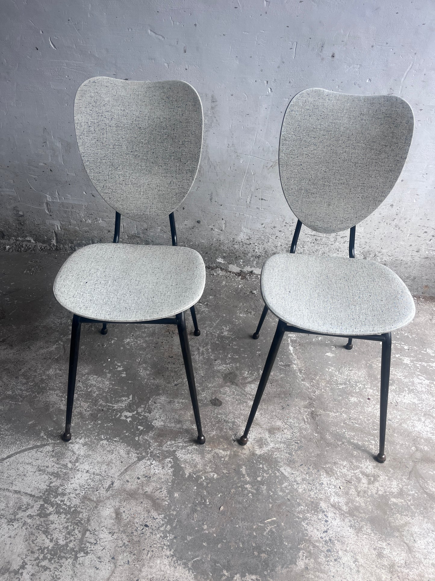 Elegant pair of French dining chairs  Jacques Hitier  1950s.