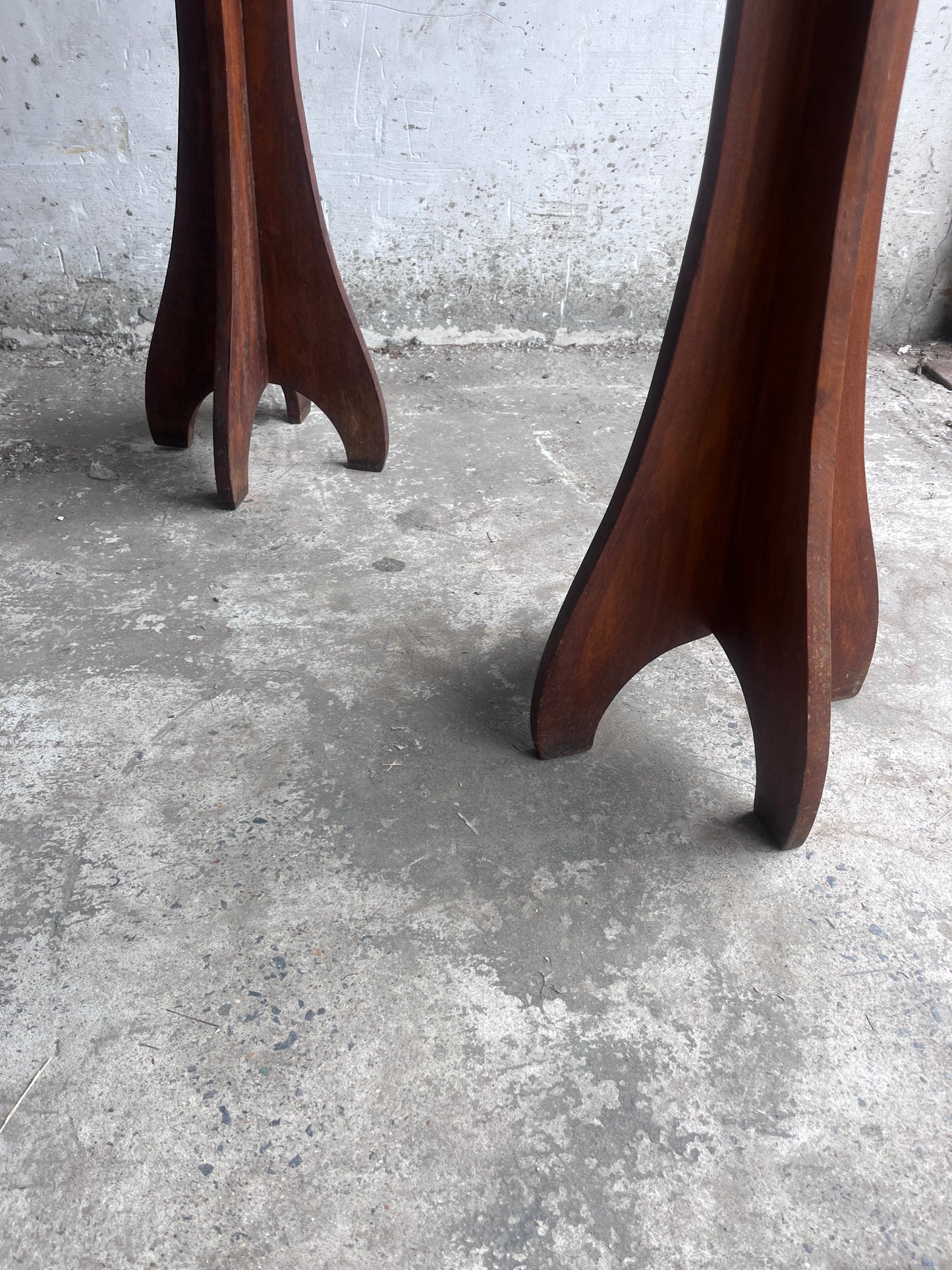 Pair of Arts & Crafts Wooden Pedestal Stands, France, circa 1920