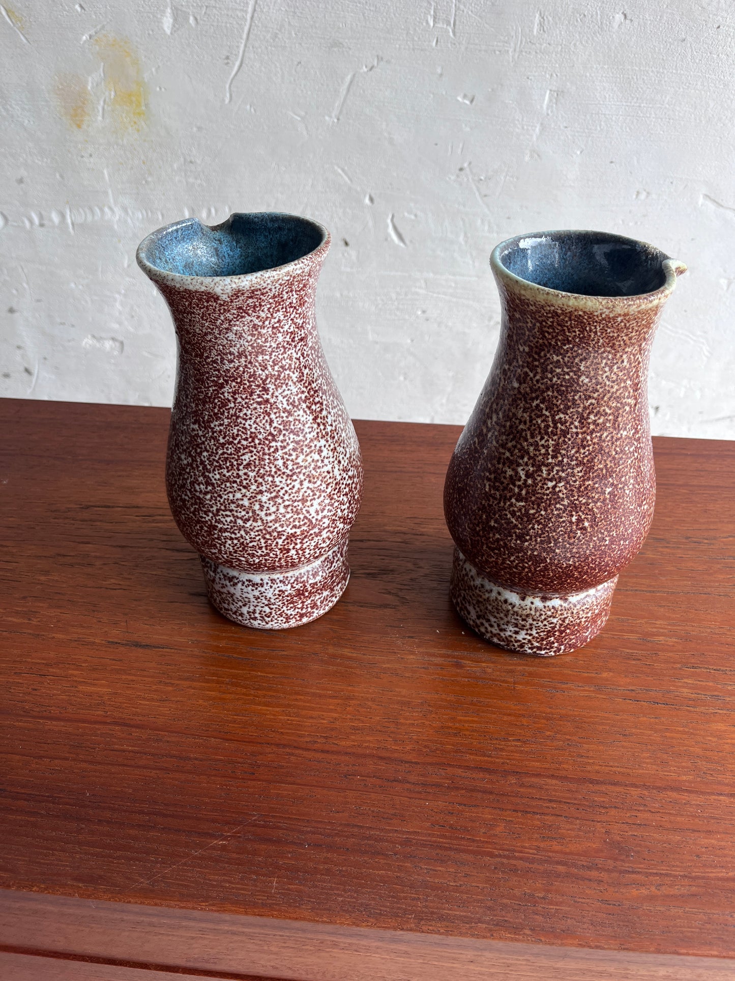Signed Pair of Accolay Ceramic Pitchers, France, 1960s