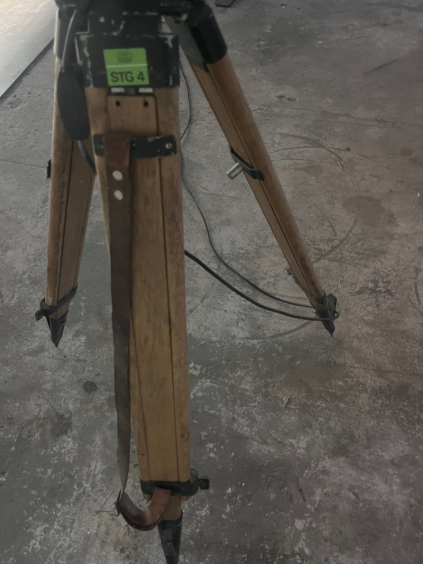 Industrial Searchlight Floor Lamp on PZO STG 4 Tripod, Poland, 1970s