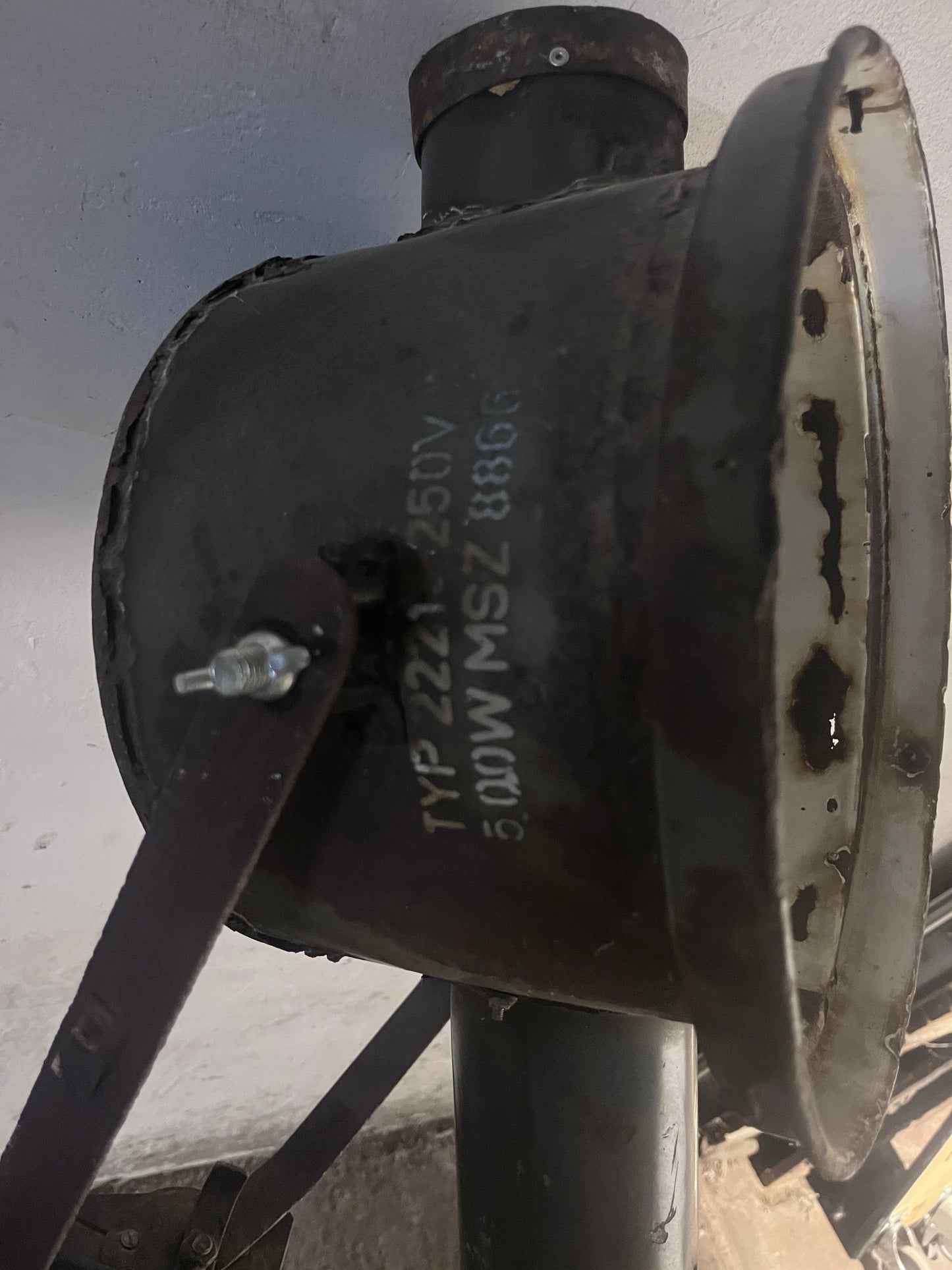 Industrial Searchlight Floor Lamp on PZO STG 4 Tripod, Poland, 1970s