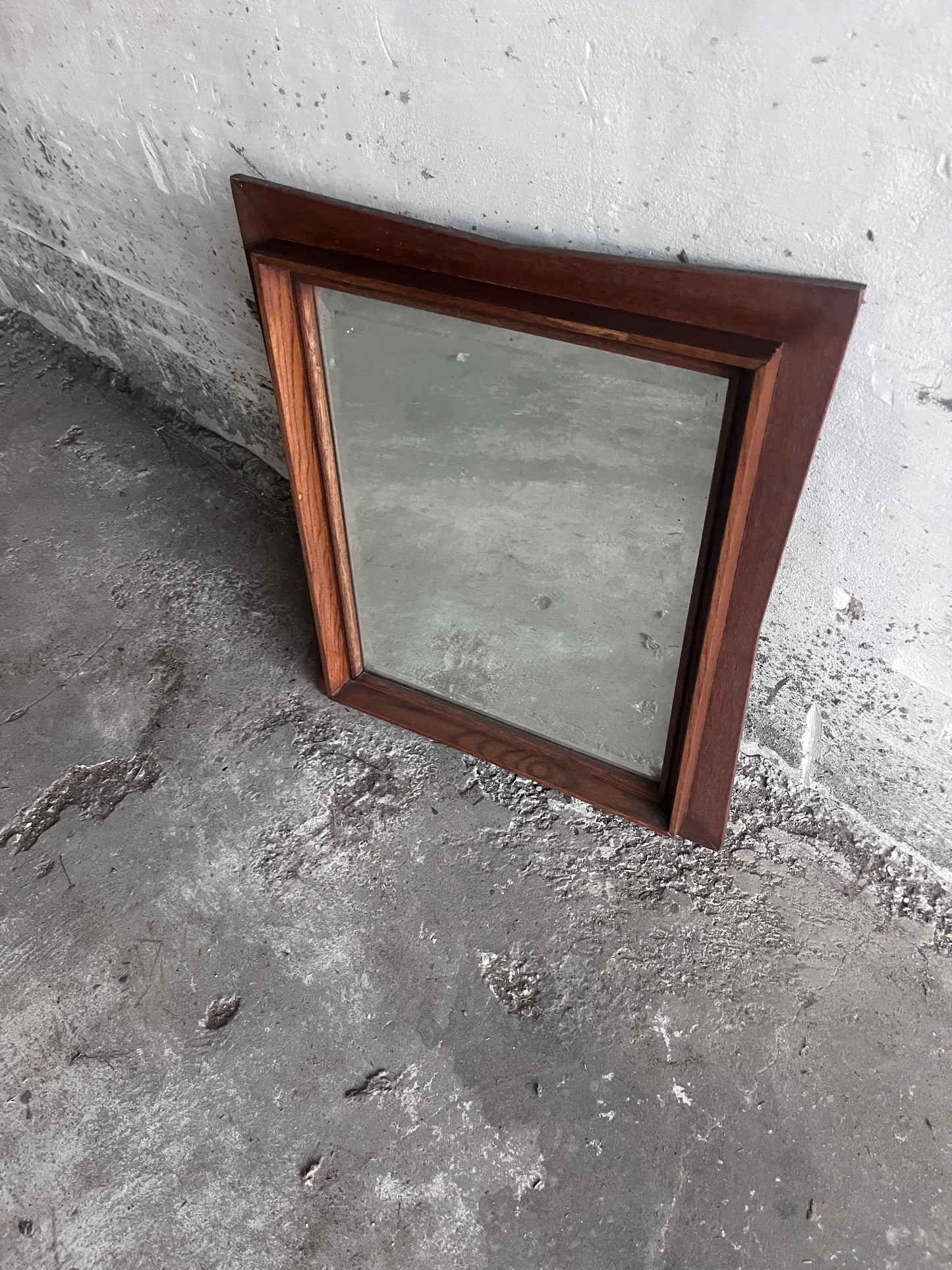 Sculptural Wooden Wall Mirror, 1960s