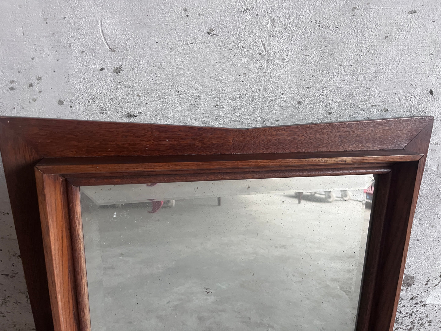 Sculptural Wooden Wall Mirror, 1960s