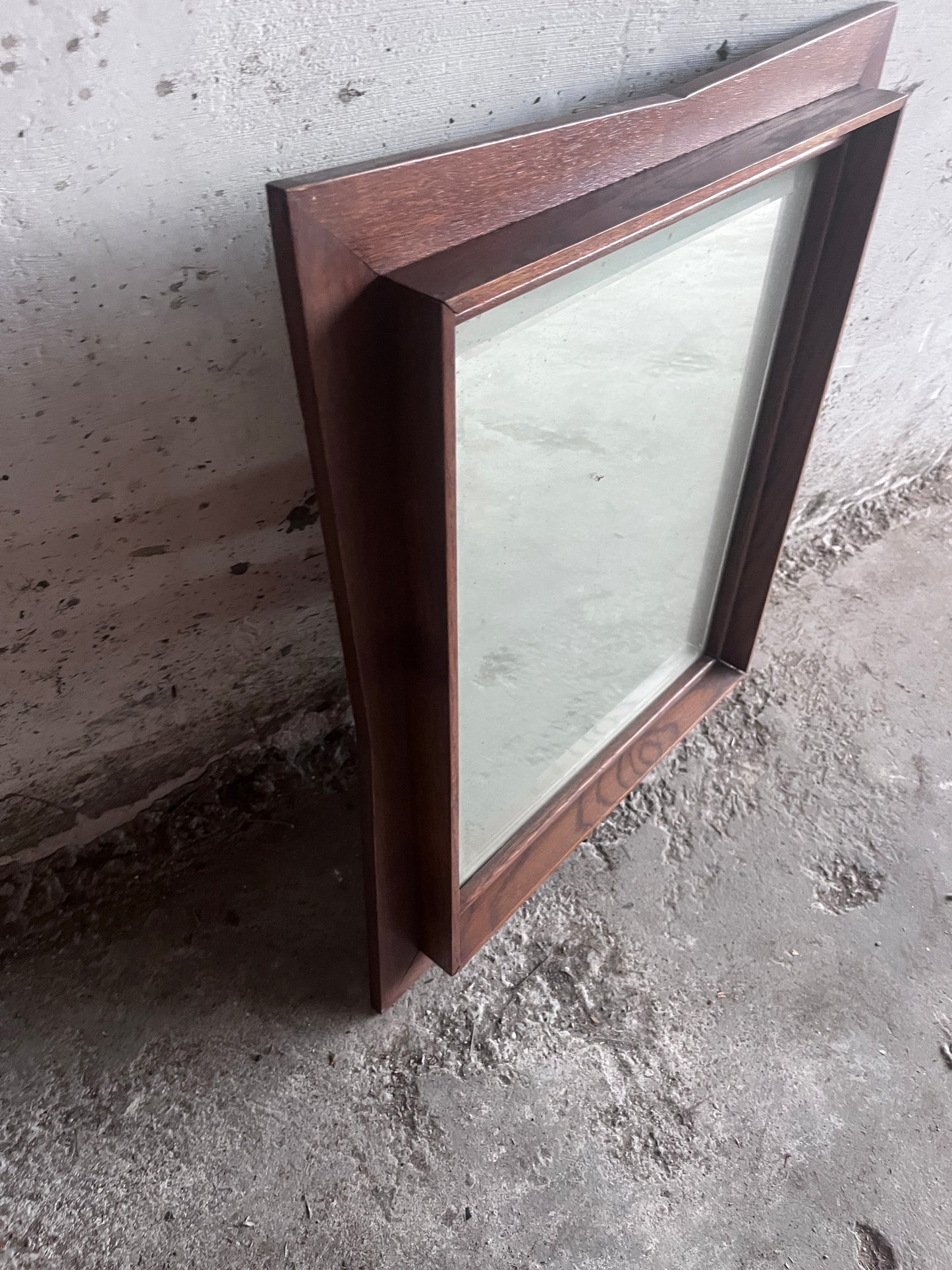 Sculptural Wooden Wall Mirror, 1960s