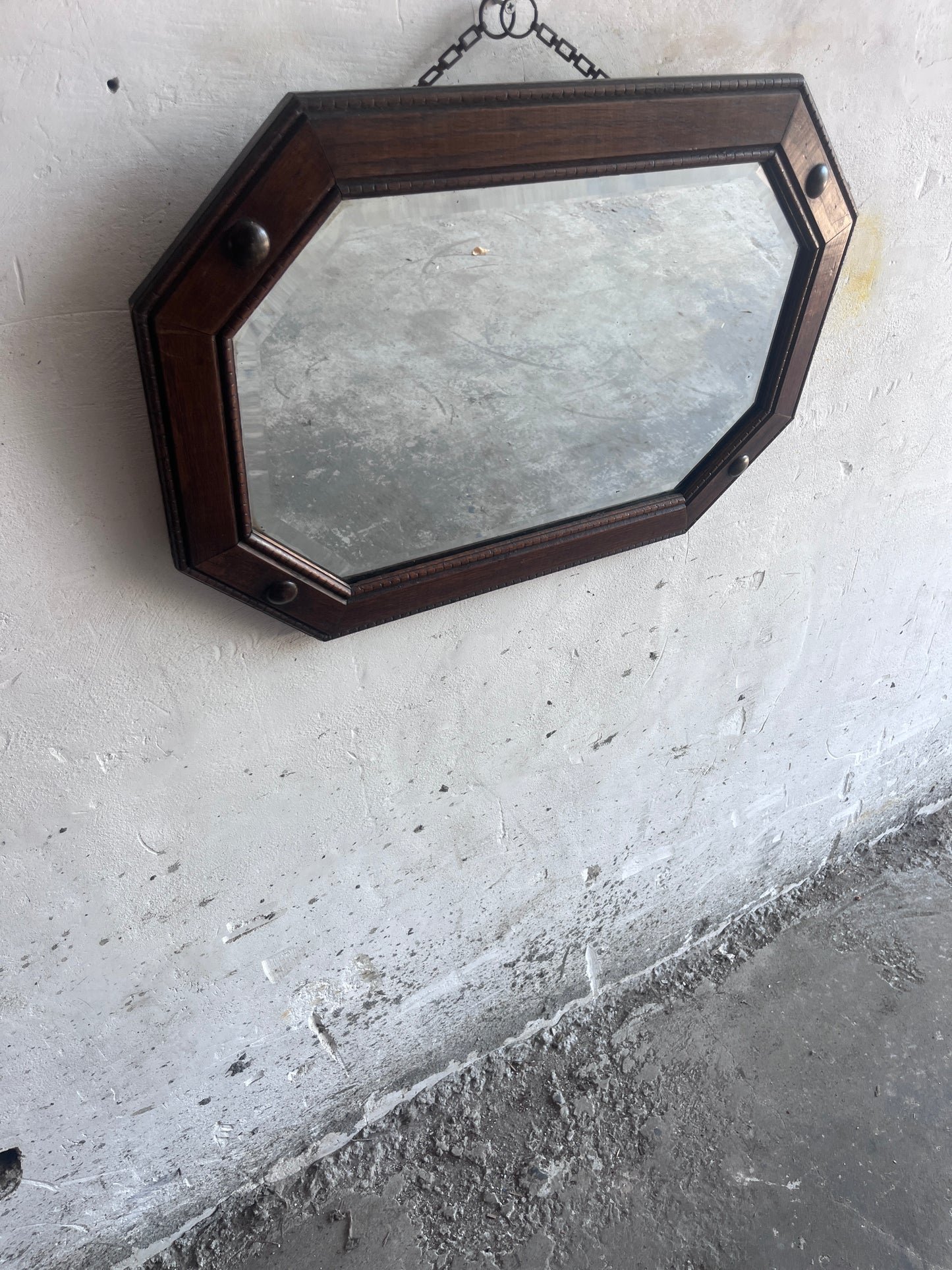 English Arts & Crafts / Art Deco Octagonal Wall Mirror, 1920s–1930s