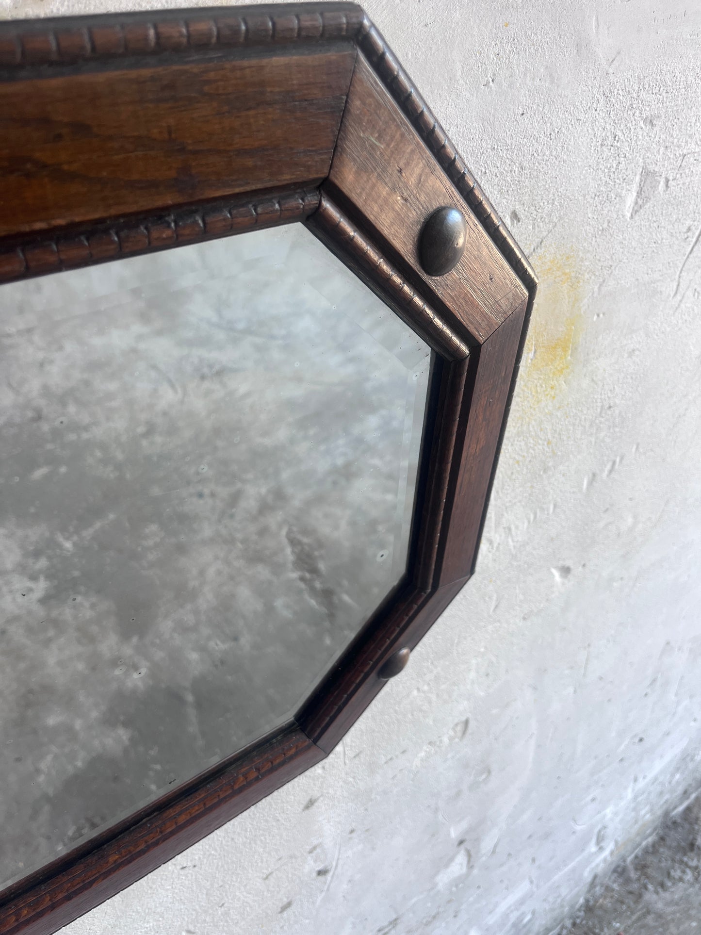 English Arts & Crafts / Art Deco Octagonal Wall Mirror, 1920s–1930s