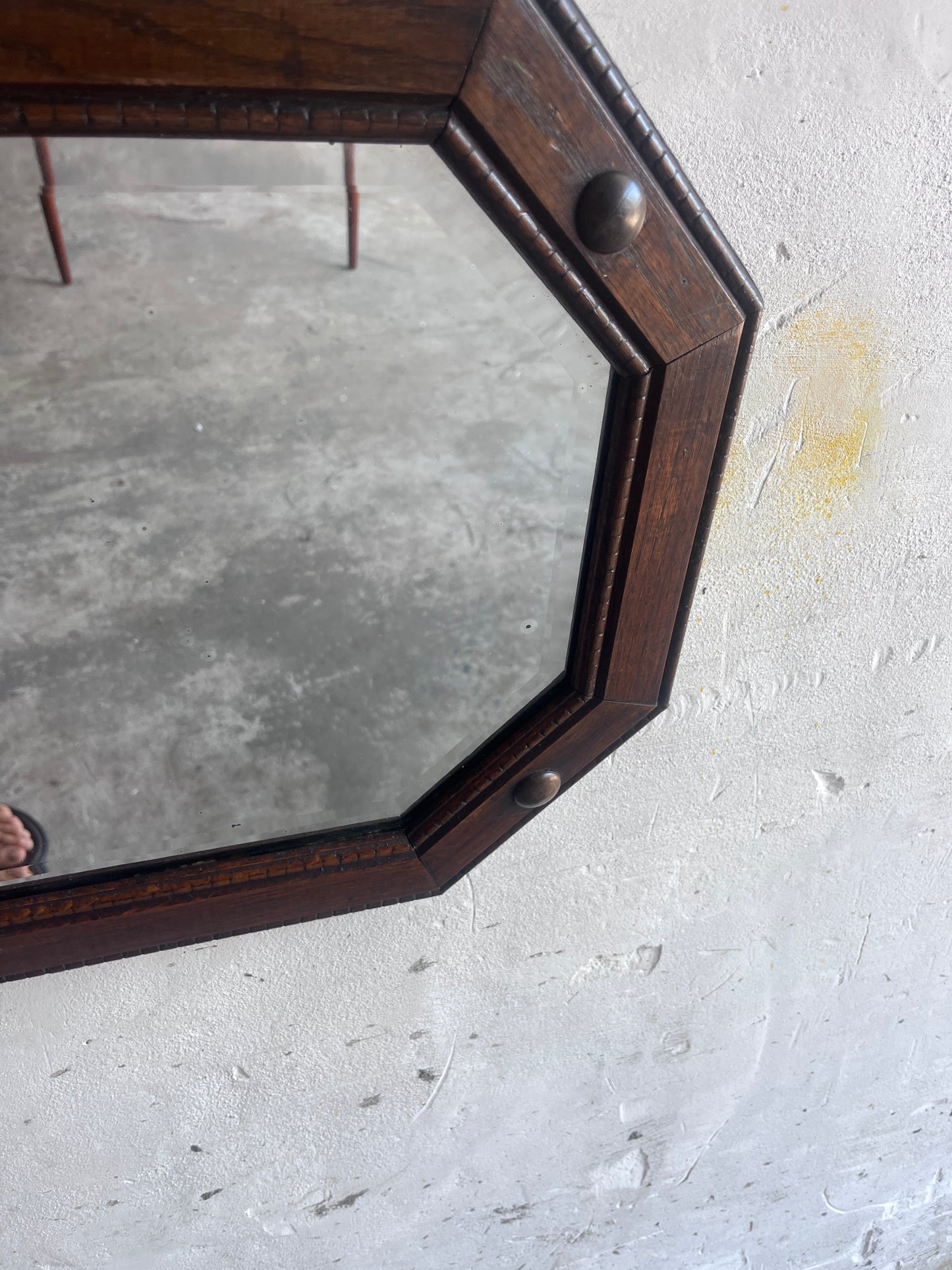 English Arts & Crafts / Art Deco Octagonal Wall Mirror, 1920s–1930s
