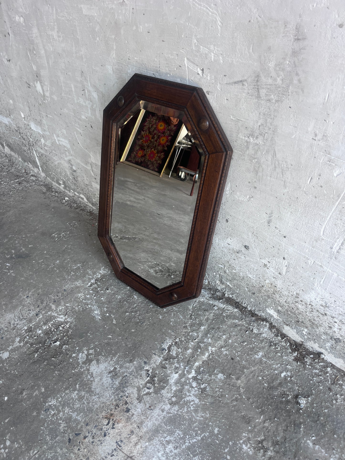English Arts & Crafts / Art Deco Octagonal Wall Mirror, 1920s–1930s