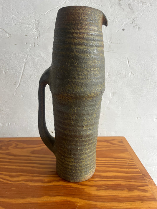 Brutalist Studio Pottery Pitcher by Ostend Ceramicist (1960s)