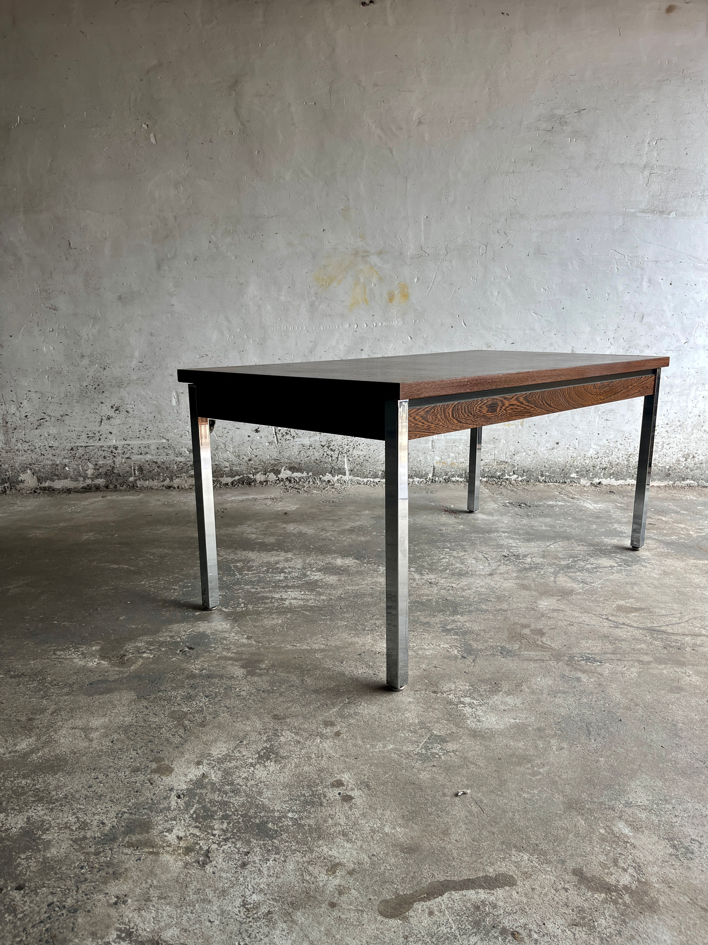 Mid-Century Belgian Dining Table with Chrome Legs