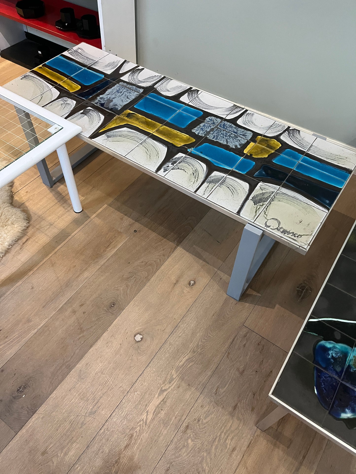 Stylish Ceramic and Metal Coffee Table by Belarti/Denisco – Belgium, 1970s